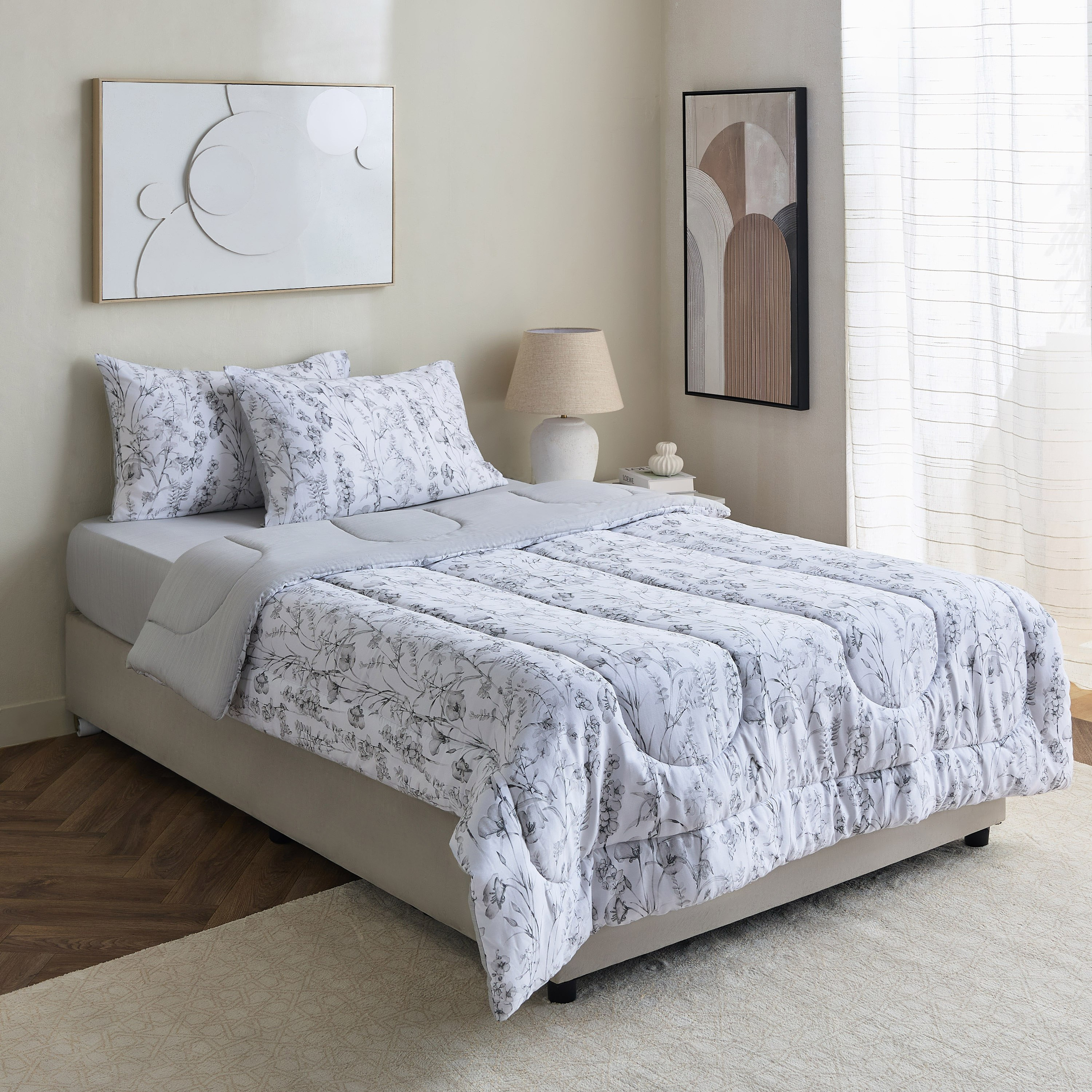Houston Lilora Printed 3-Piece Cotton Twin Comforter Set - 160x220 cm-hbxhomeware-hbxdecorandfurnishings-image-6