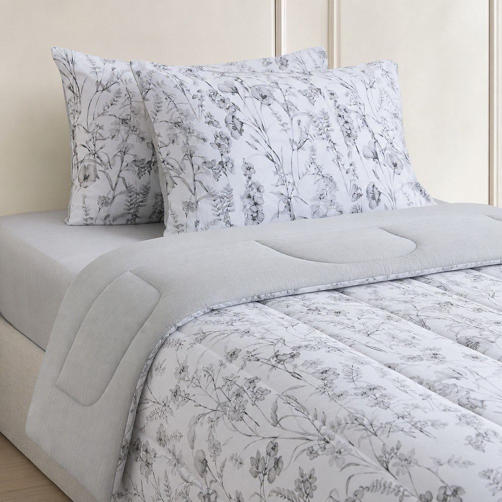 طقم لحاف توين قطن 3 قطع بطبعات ليلورا من هيوستن - 160x220 سم-hbxhomeware-hbxdecorandfurnishings-image-1