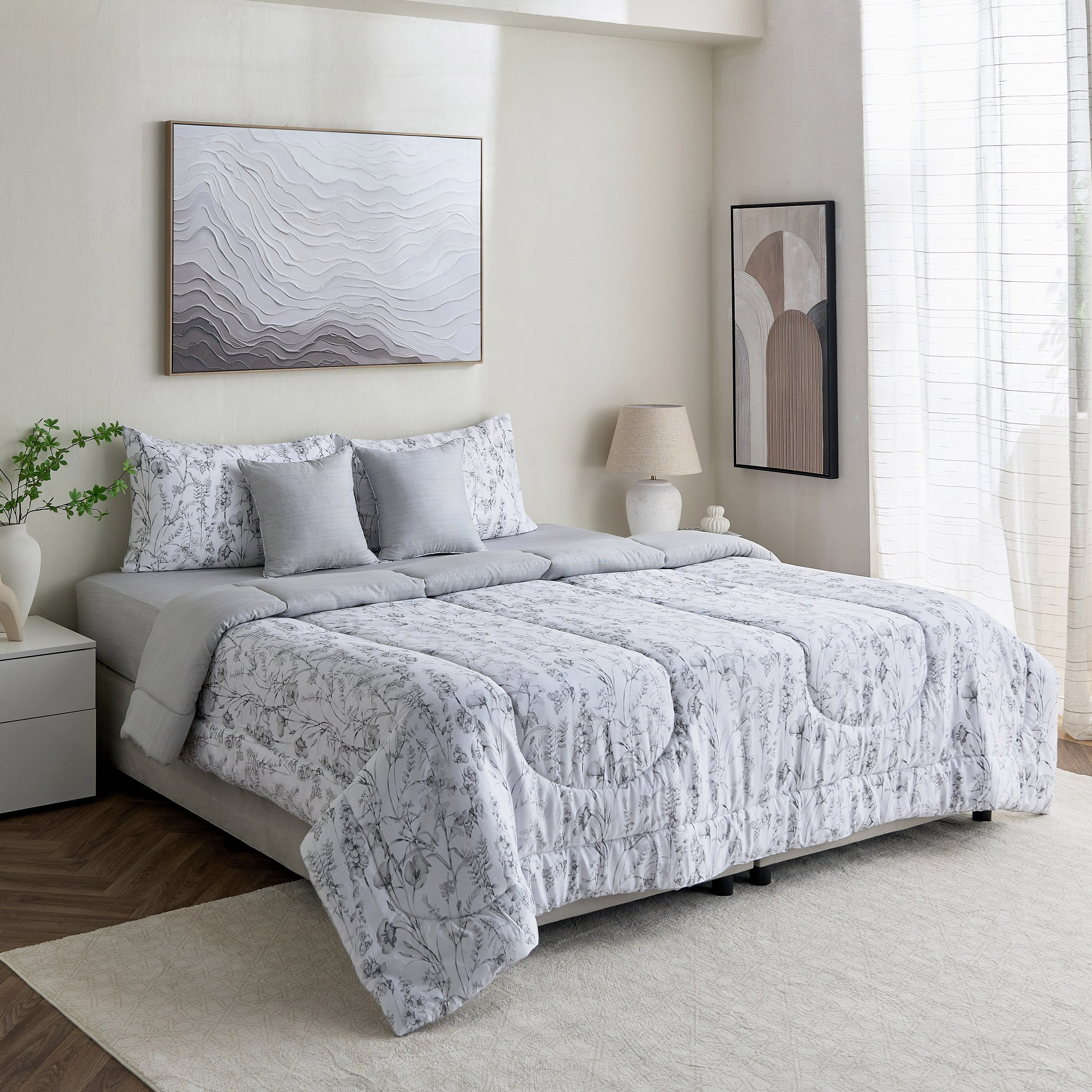 طقم لحاف كينج قطن 5 قطع بطبعات ليلورا من هيوستن - 220x240 سم-hbxhomeware-hbxdecorandfurnishings-image-8