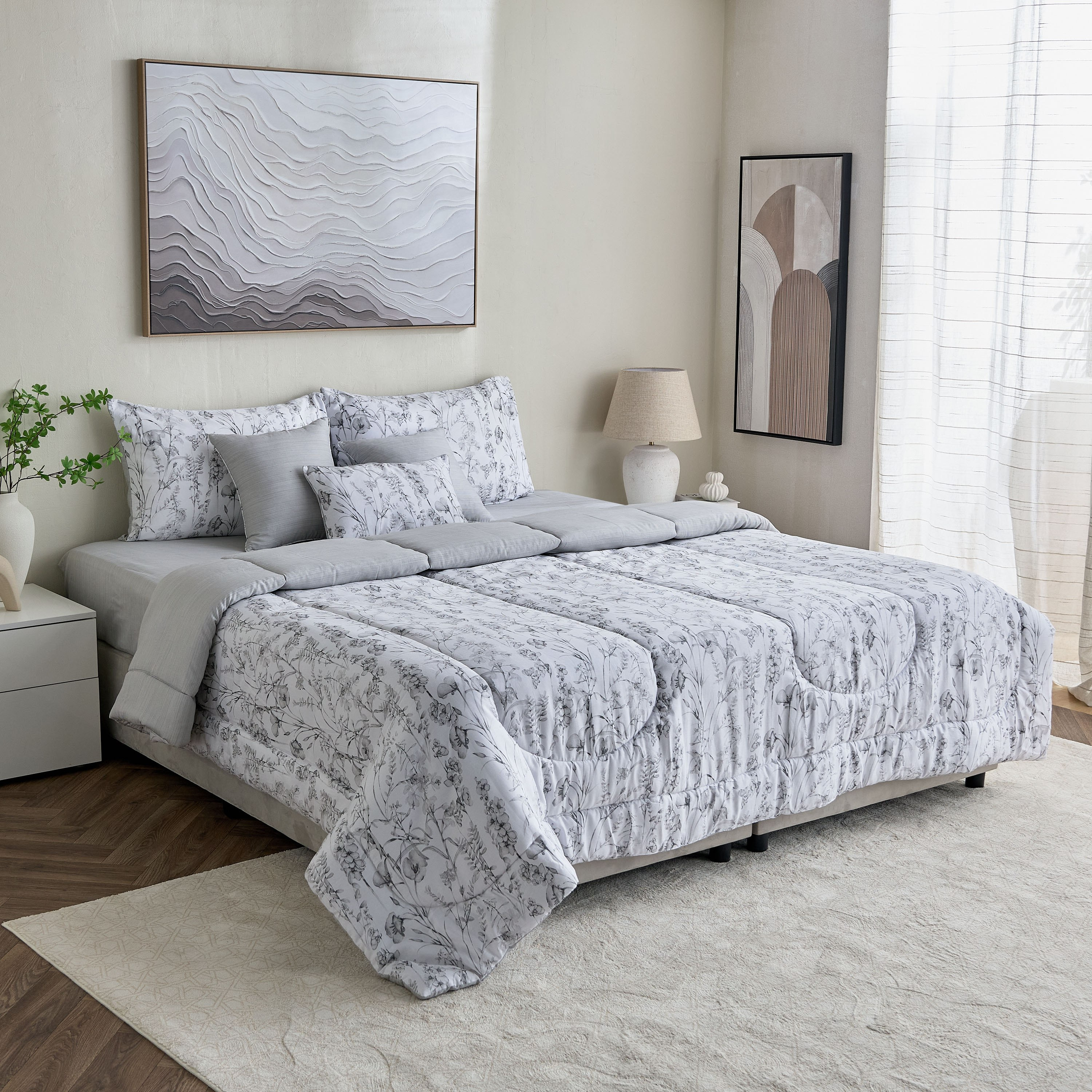 Houston Lilora 7-Piece BIAB Printed Cotton King Comforter Set - 220x240 cm-hbxhomeware-hbxdecorandfurnishings-image-10