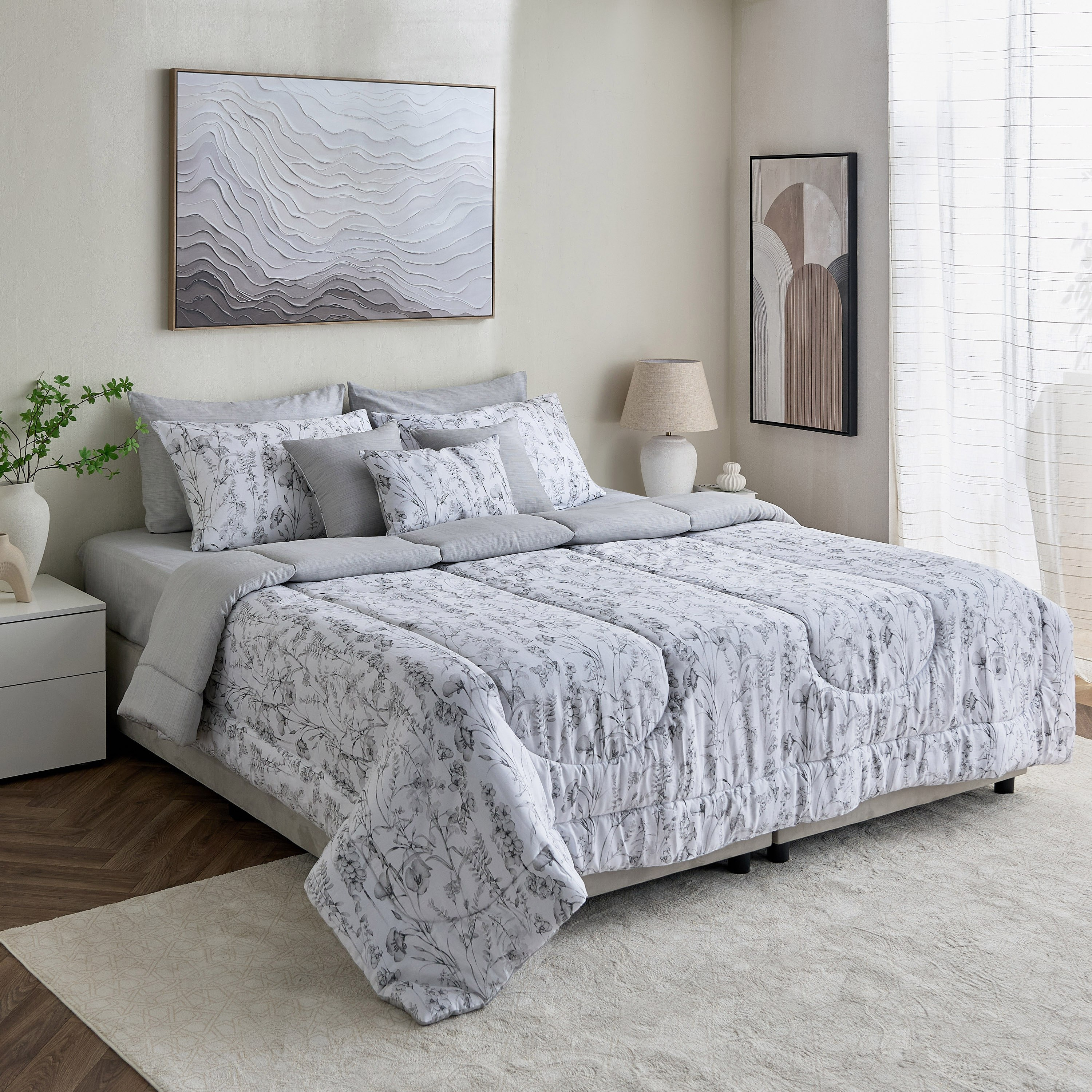Houston Lilora 9-Piece BIAB Printed Cotton Super King Comforter Set - 240x240 cm-hbxhomeware-hbxdecorandfurnishings-image-11