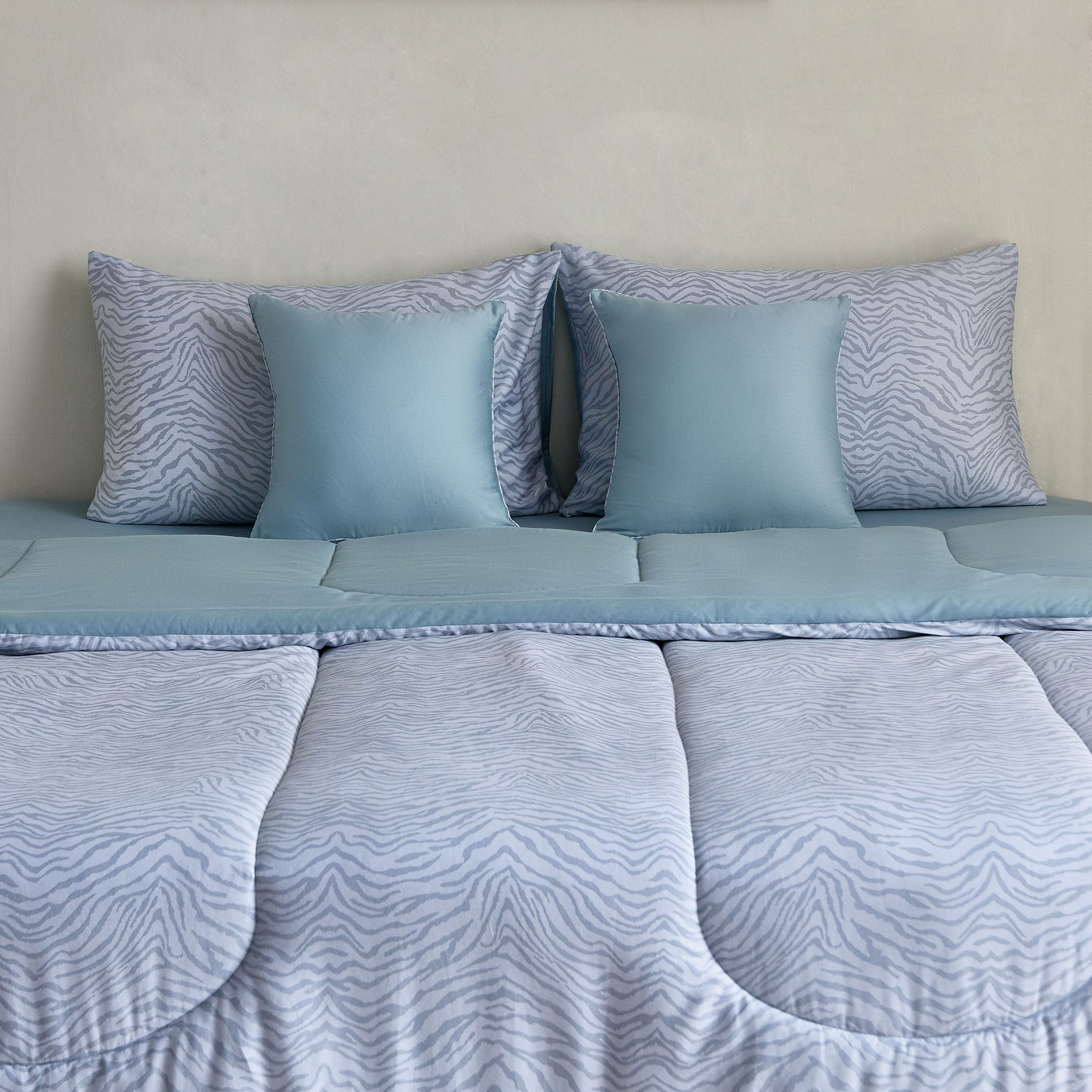 طقم لحاف كينج قطن بطبعات 5 قطع من هيوستن زينفي - 220×240 سم-hbxhomeware-hbxdecorandfurnishings-image-2