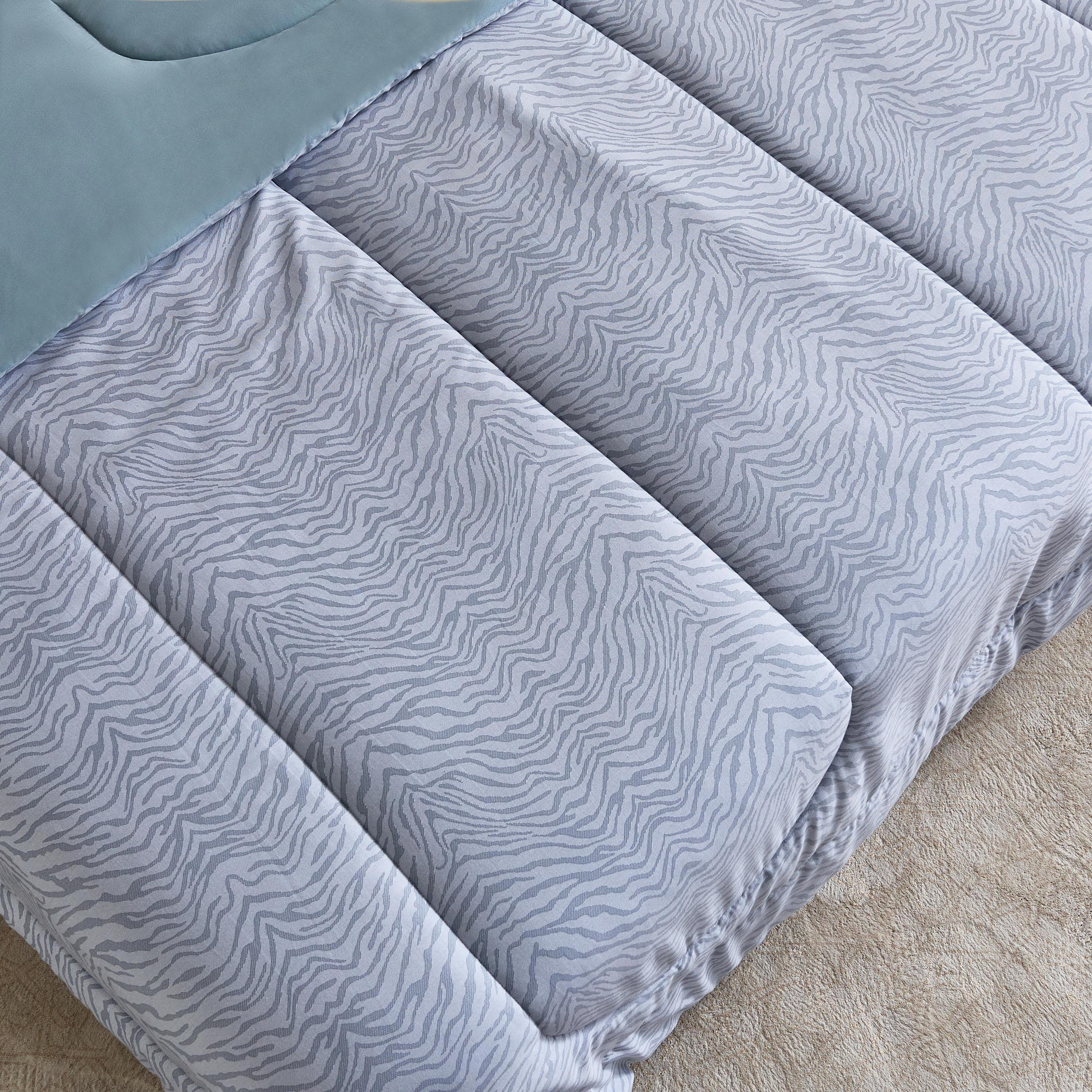 طقم لحاف وشرشف سوبر كينج قطن بطبعات 5 قطع من هيوستن زينفي - 240×240 سم-hbxhomeware-hbxdecorandfurnishings-image-4