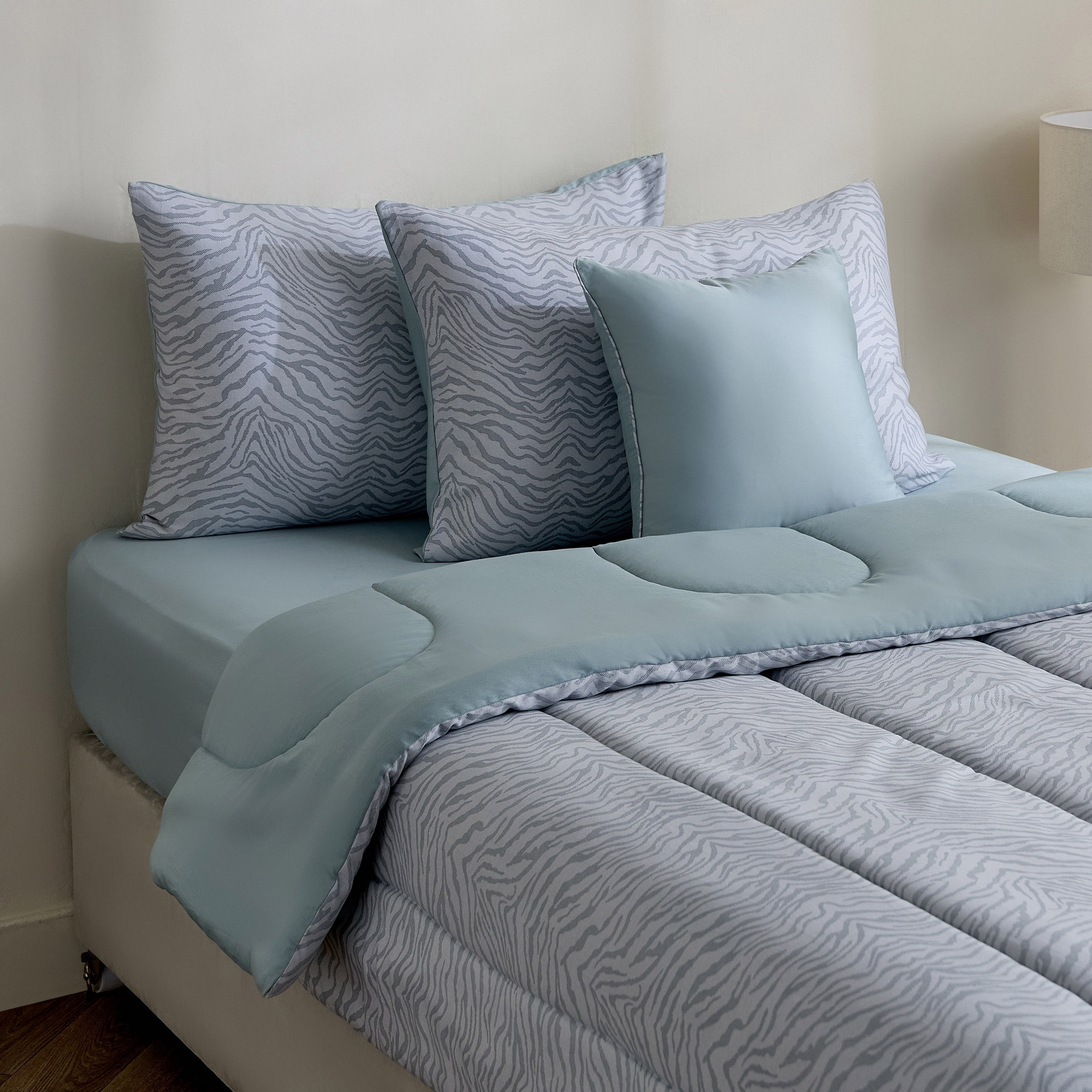 Houston Zenvy 5-Piece BIAB Printed Cotton Twin Comforter Set - 160x220 cm-hbxhomeware-hbxdecorandfurnishings-image-1