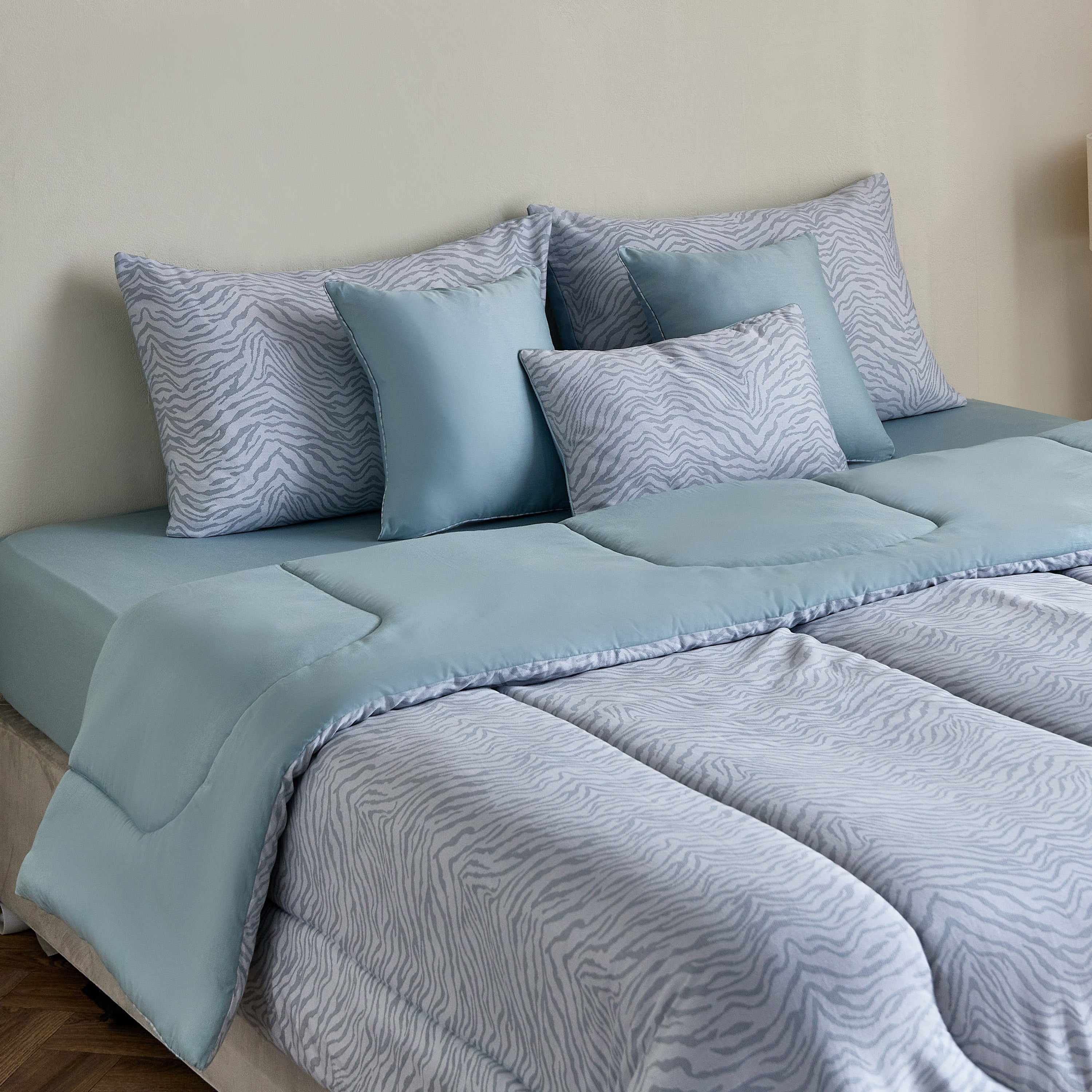 Houston Zenvy 7-Piece BIAB Printed Cotton King Comforter Set - 220x240 cm-hbxhomeware-hbxdecorandfurnishings-image-1