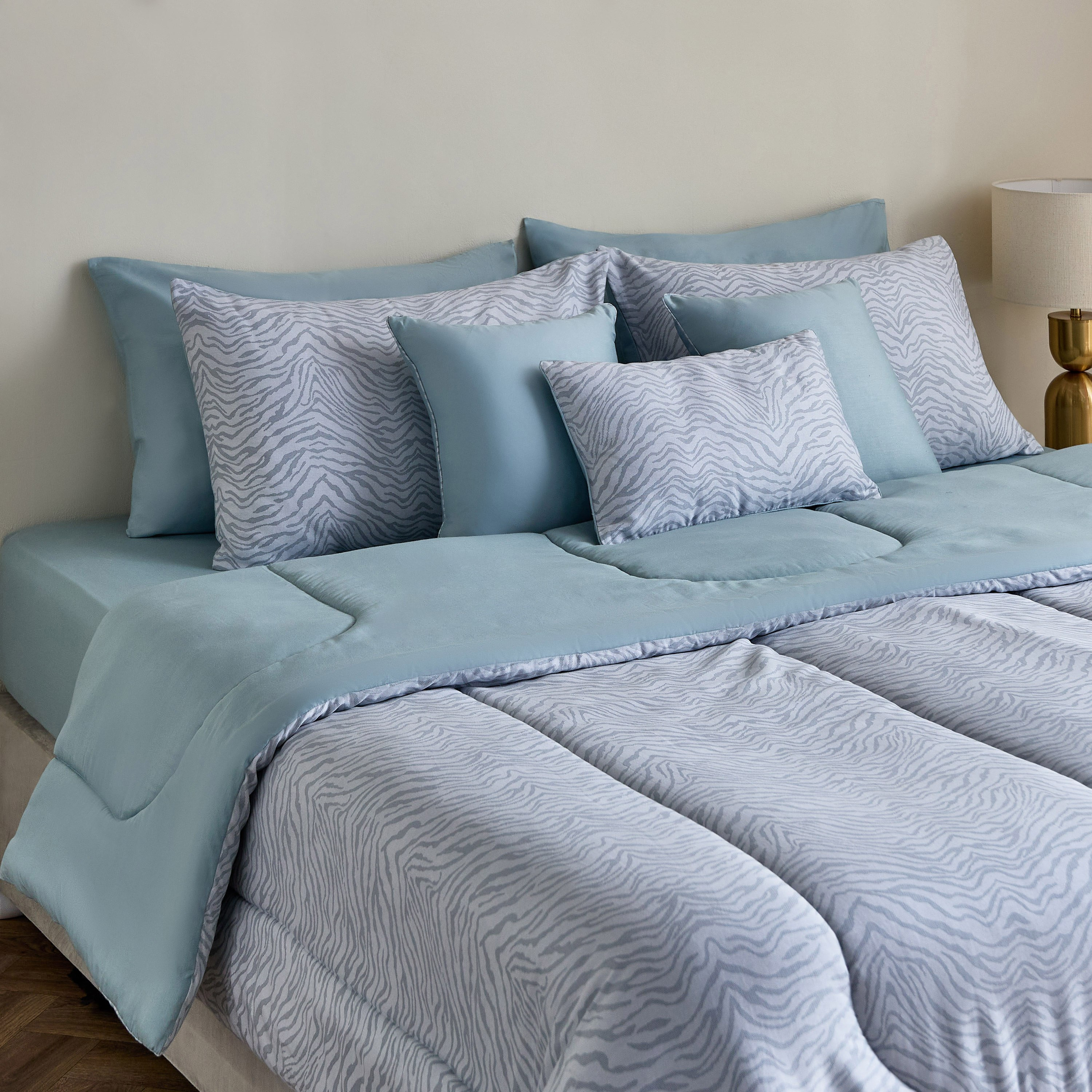 Houston Zenvy 9-Piece BIAB Printed Cotton Super King Comforter Set - 240x240 cm-hbxhomeware-hbxdecorandfurnishings-image-1
