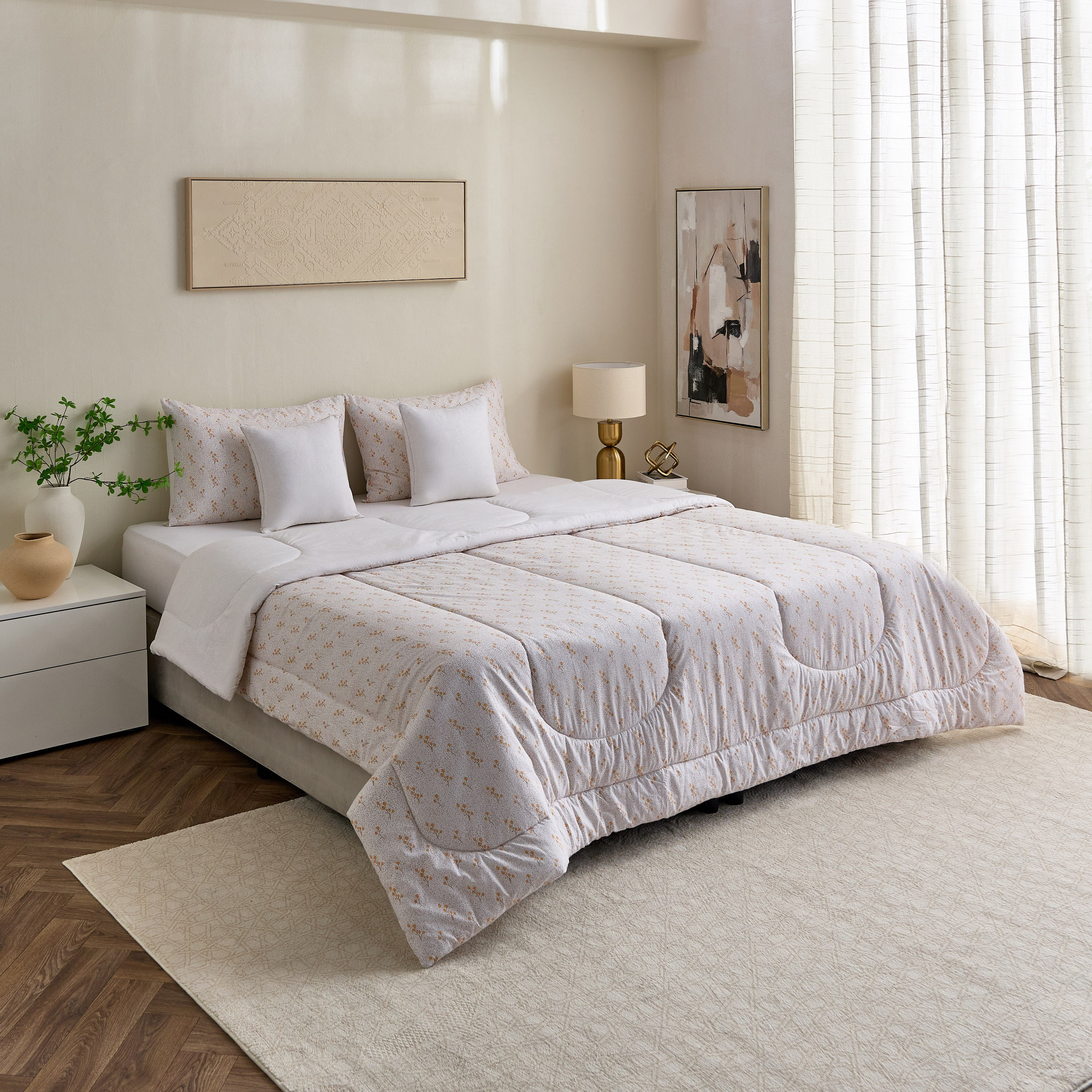 Madison Florine 5-Piece Cotton Printed Super King Comforter Set - 240x240 cm-hbxhomeware-hbxdecorandfurnishings-image-7