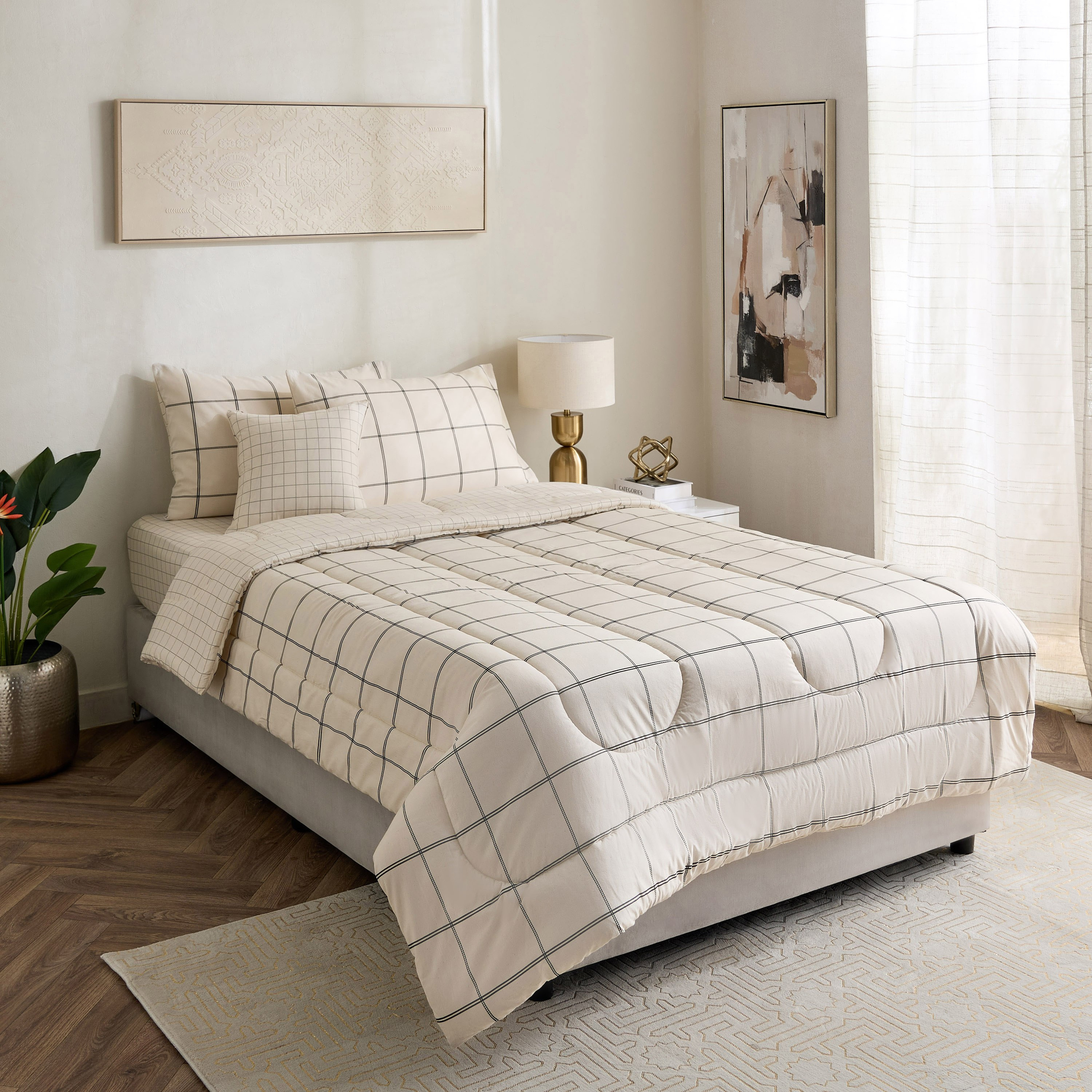 Valencia Gravyn 5-Piece BIAB Printed Cotton Twin Comforter Set - 160x220 cm-hbxhomeware-hbxdecorandfurnishings-image-10