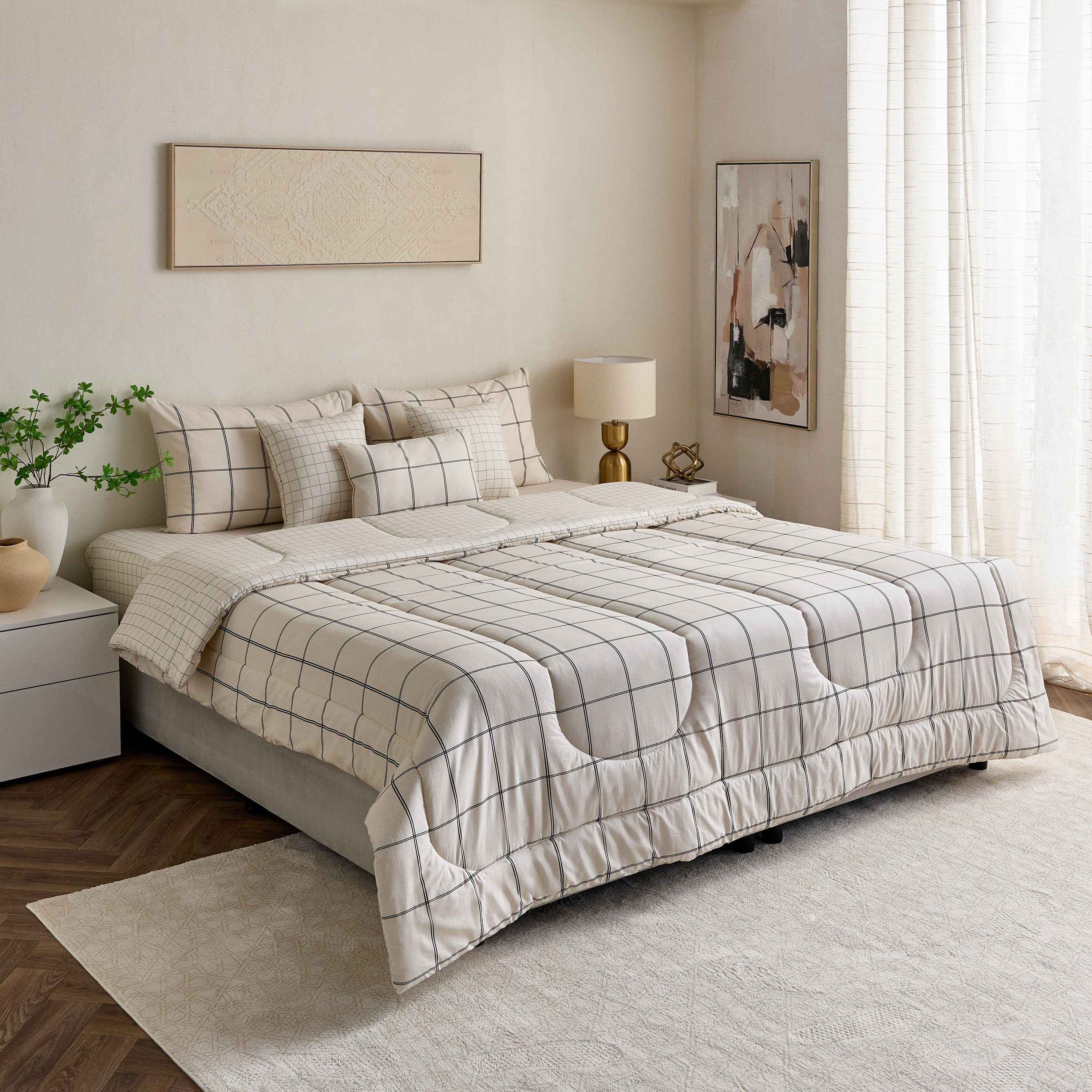 طقم لحاف قطن مقاس كينج 7 قطع بطبعات جرافين من فالنسيا - 220x240 سم-hbxhomeware-hbxdecorandfurnishings-image-10