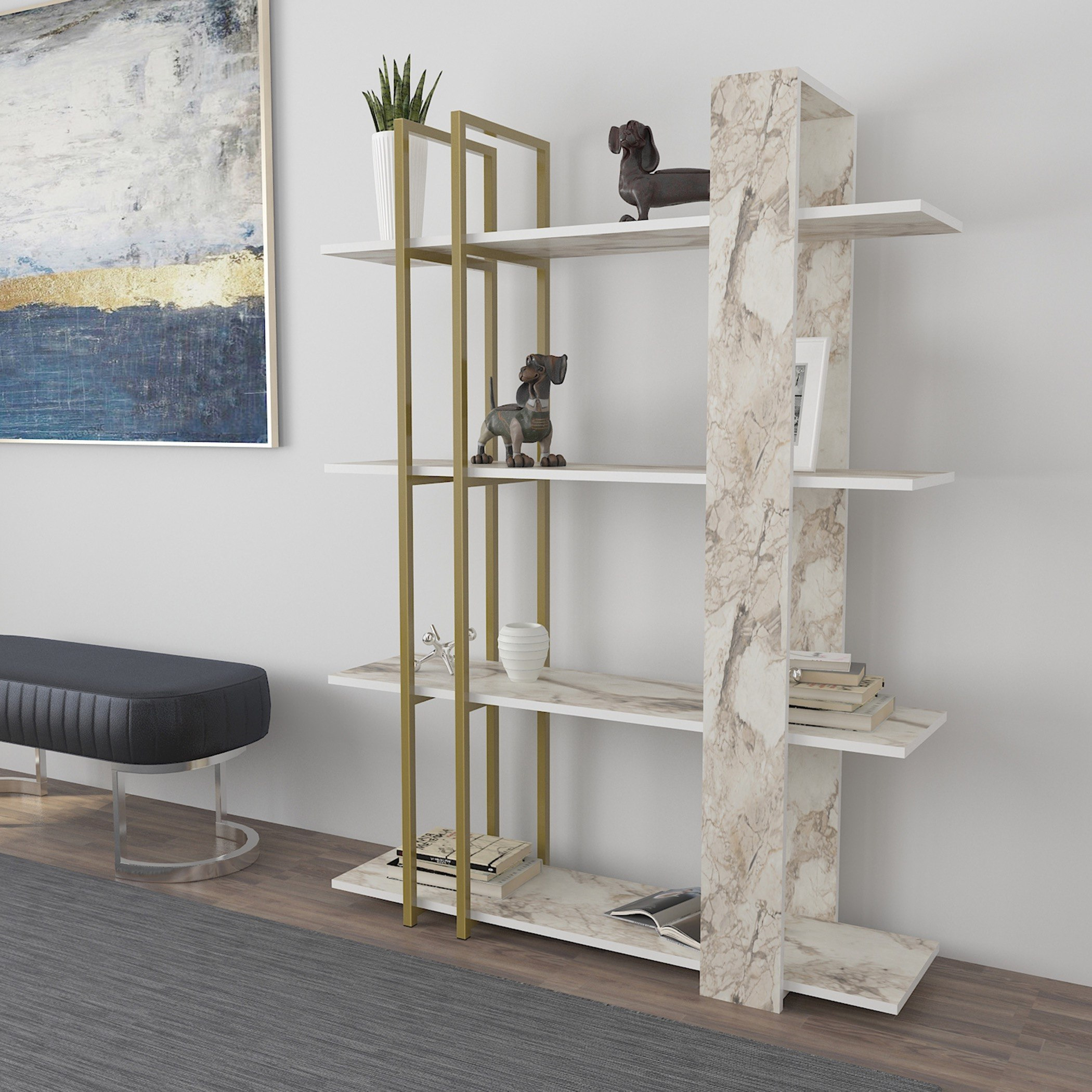 مكتبة بـ4 رفوف من مودوليكس ألفا-hbxfurniture-office-bookcases-image-1