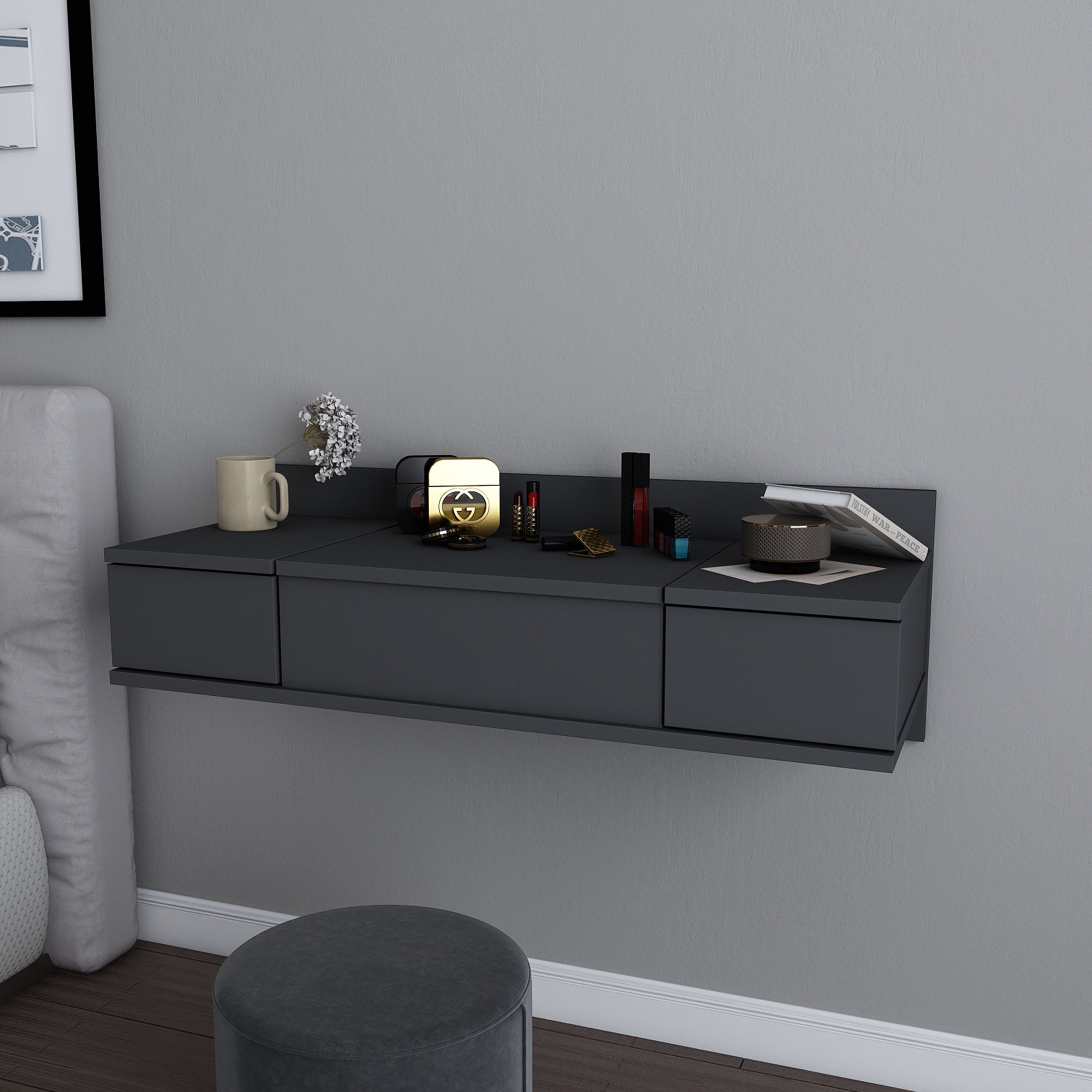 Modulix Drax Wall Mounted 2-Drawer Console Dresser with Mirror-hbxfurniture-bedroom-dressersandmirrors-image-4