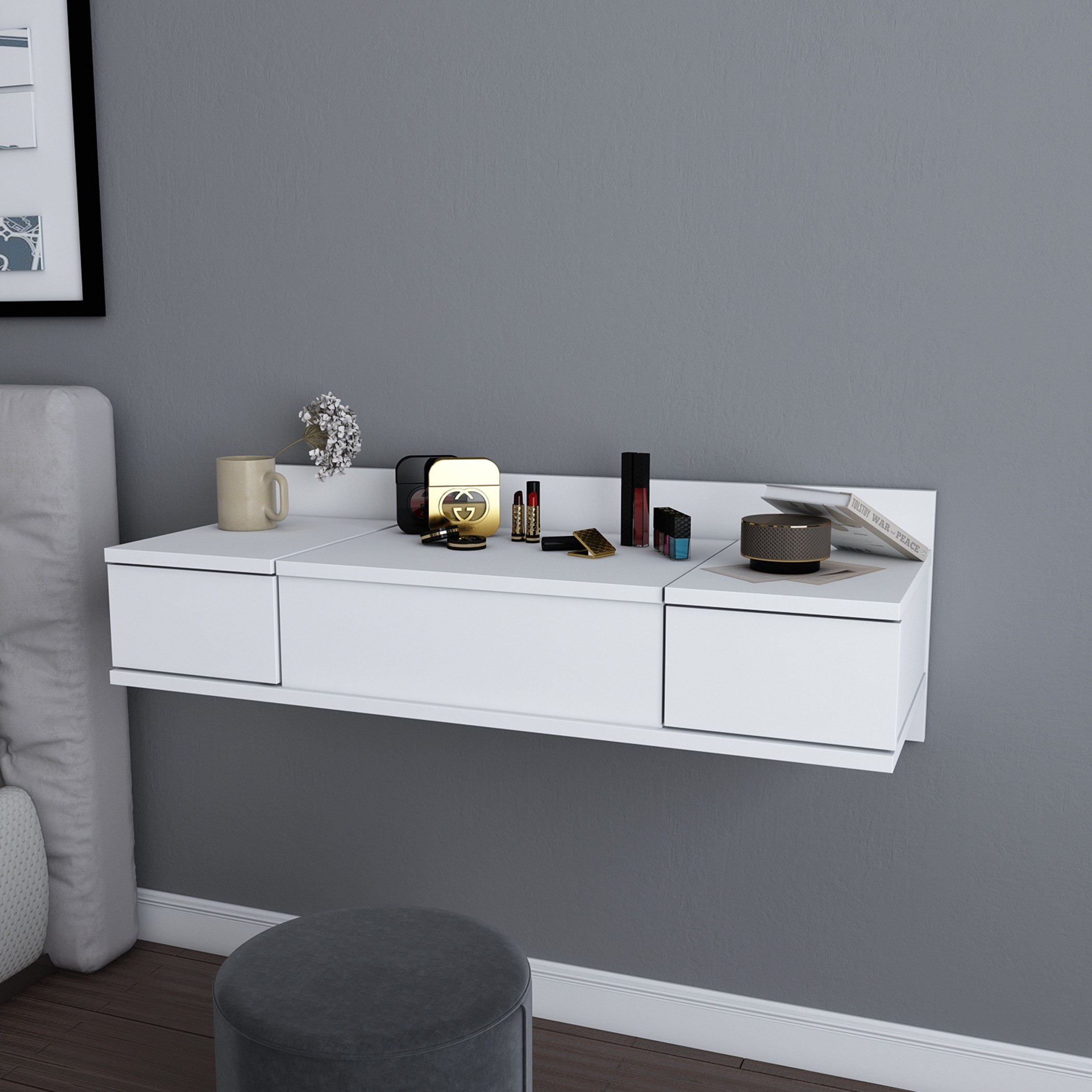 Modulix Drax Wall Mounted 2-Drawer Console Dresser with Mirror-hbxfurniture-bedroom-dressersandmirrors-image-4