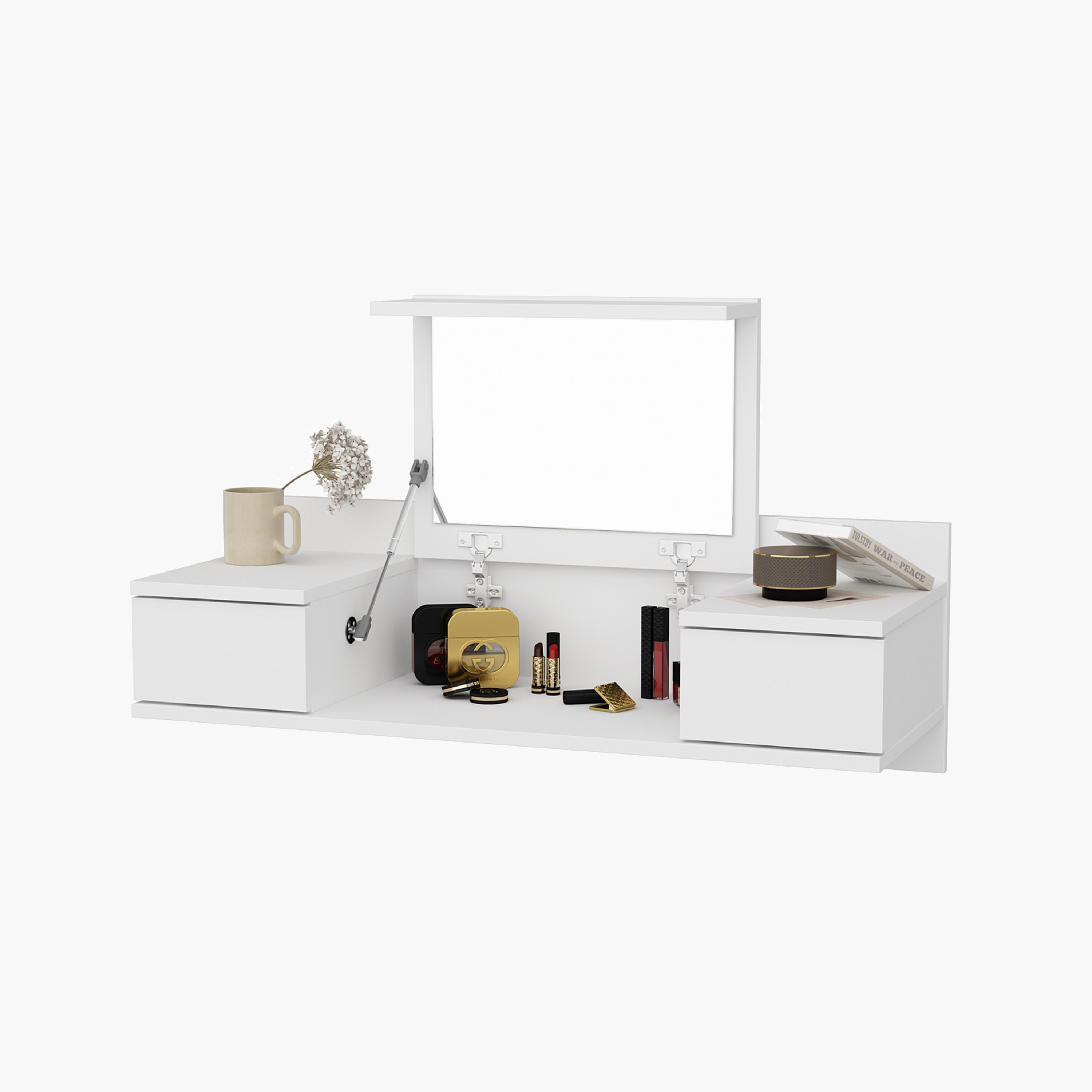 Modulix Drax Wall Mounted 2-Drawer Console Dresser with Mirror-hbxfurniture-bedroom-dressersandmirrors-image-5