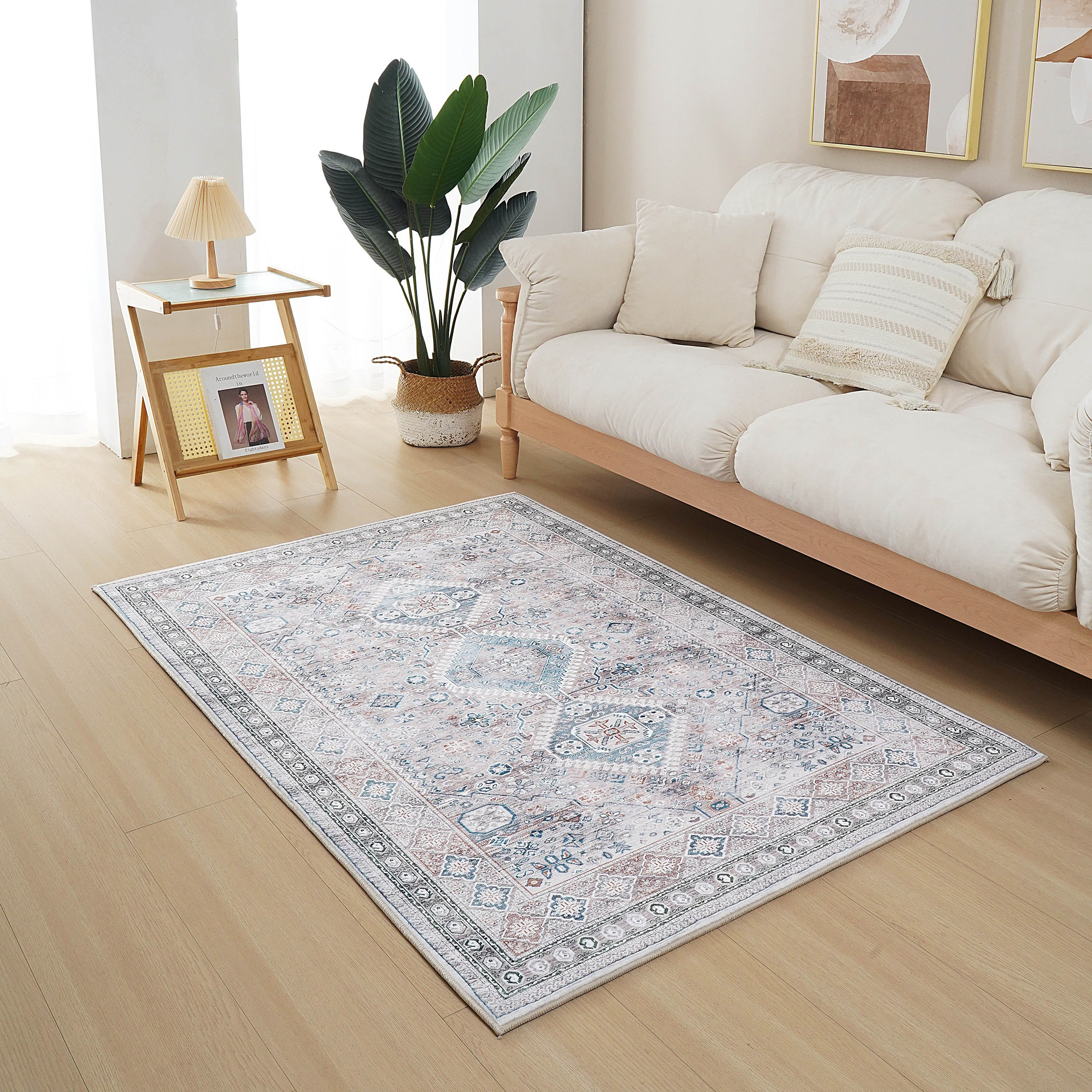 Ontario Barnet Printed Flannel Rug - 110x160 cm-hbxdecorandfurnishings-floorcoverings-rugs-image-1