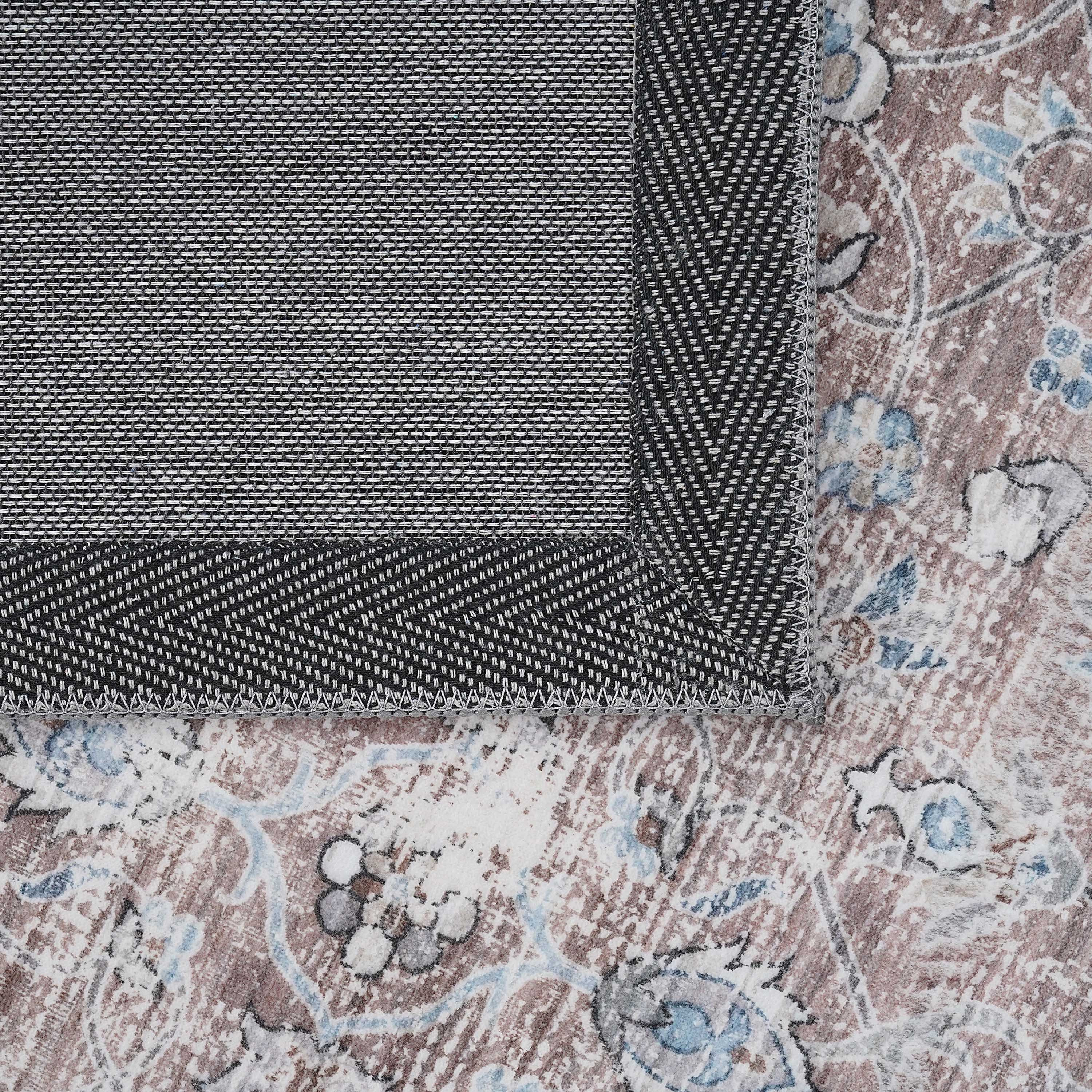 Ontario Aida Stripes Printed Flannel Rug - 110x160 cm-hbxdecorandfurnishings-floorcoverings-rugs-image-4