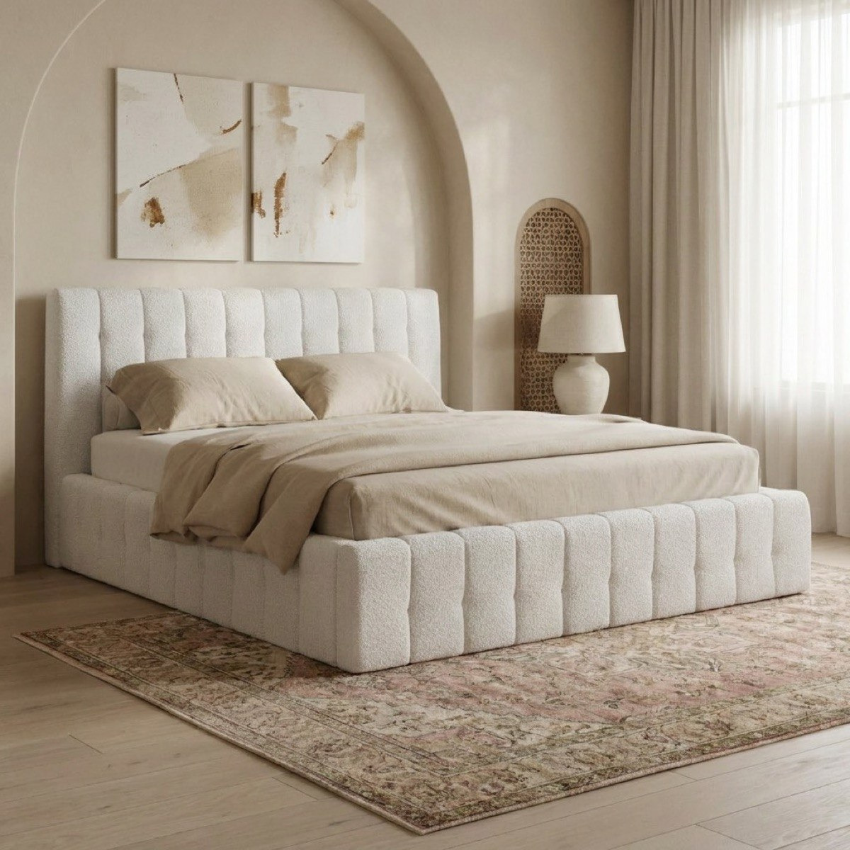 Island Stonia Queen Upholstered Bed - 160x200 cm-hbxbedroom-bedsandbedsets-beds-queen-image-1