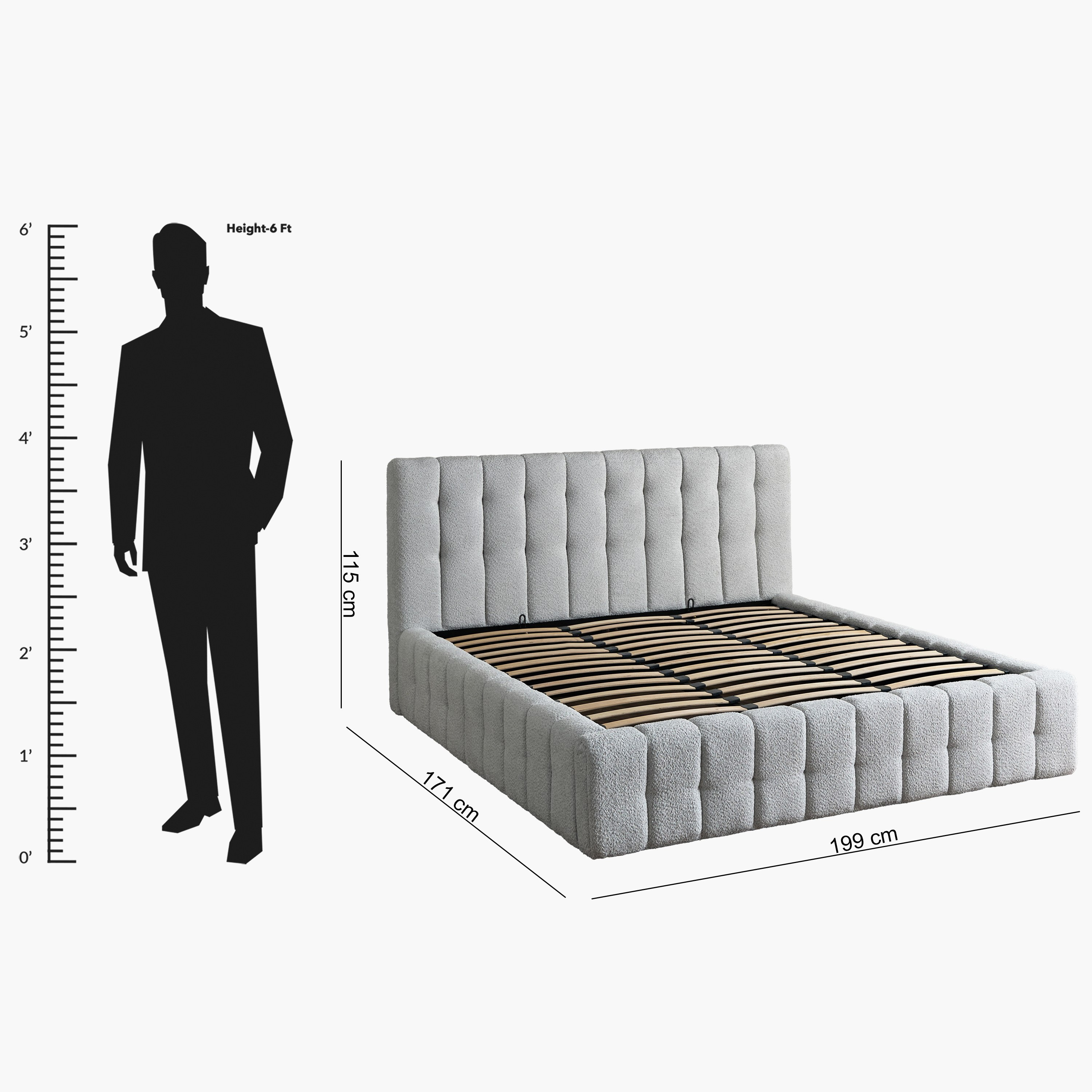 Island Stonia Upholstered Queen Hydraulic Storage Bed - 160x200 cm-hbxbedroom-bedsandbedsets-beds-queen-image-12