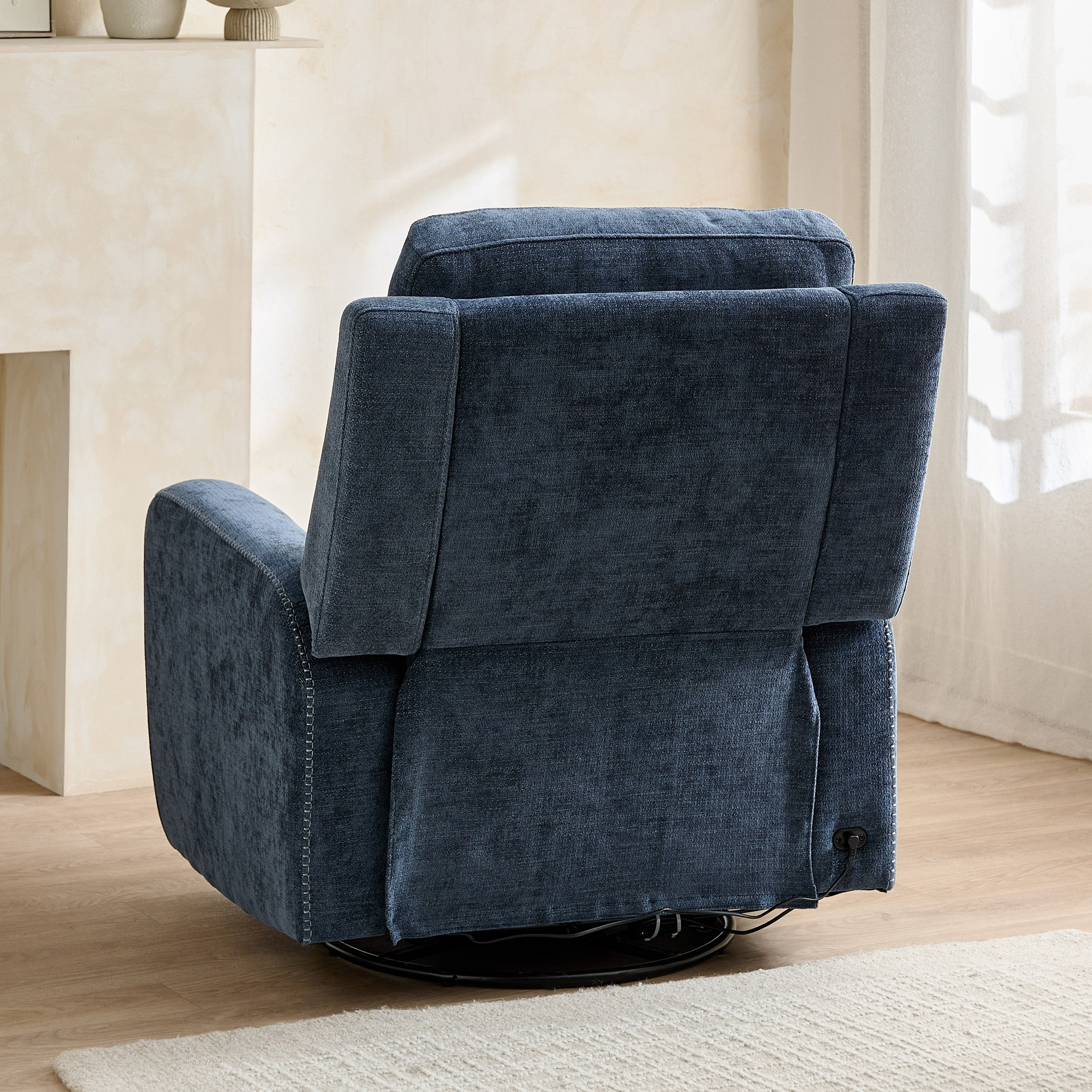 Branco Fabric Dual Electric Armchair Recliner with Swivel and Glider-hbxfurniture-sofasandarmchairs-reclinersofas-image-5