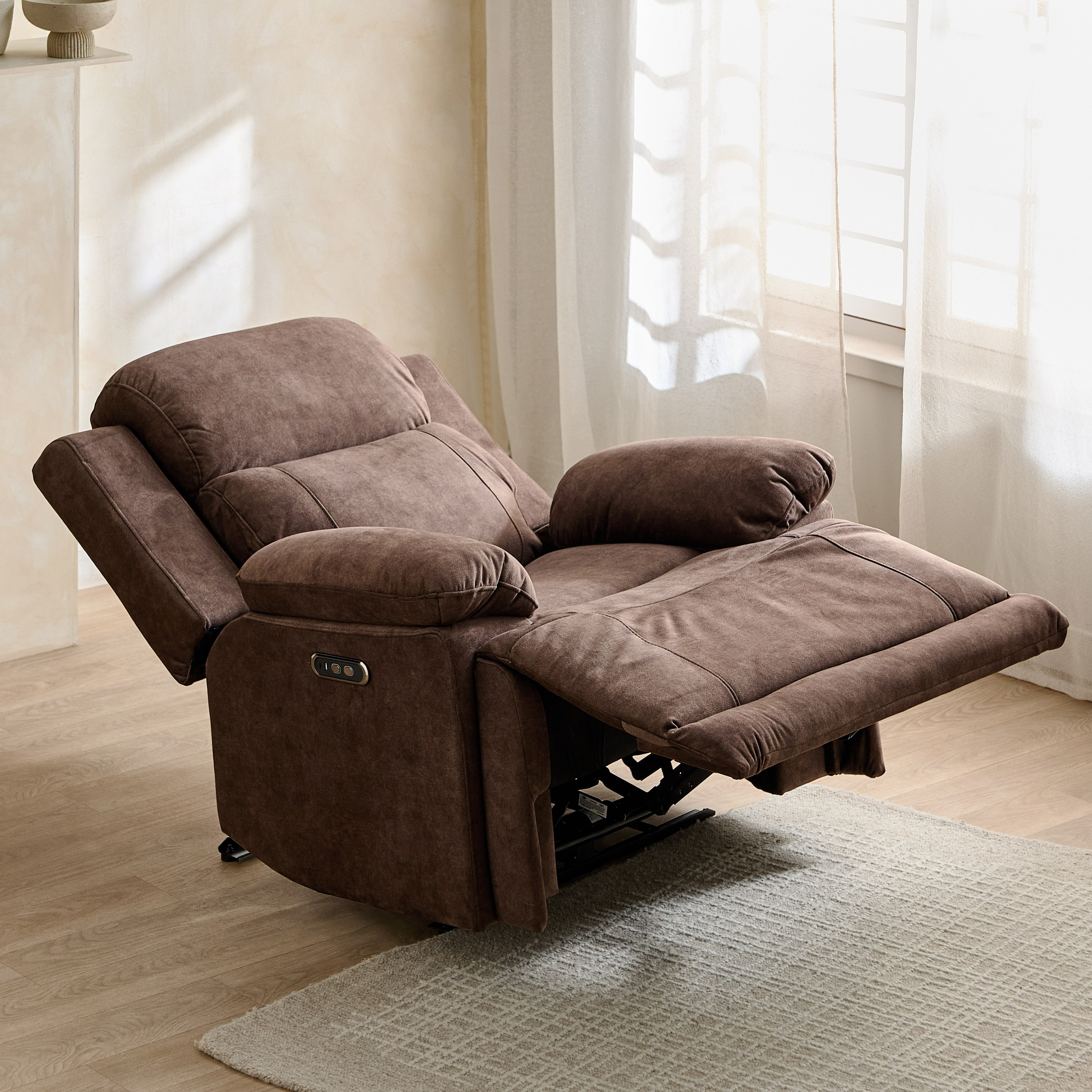 Reva Fabric Electric Power Armchair Recliner-hbxfurniture-sofasandarmchairs-reclinersofas-image-4