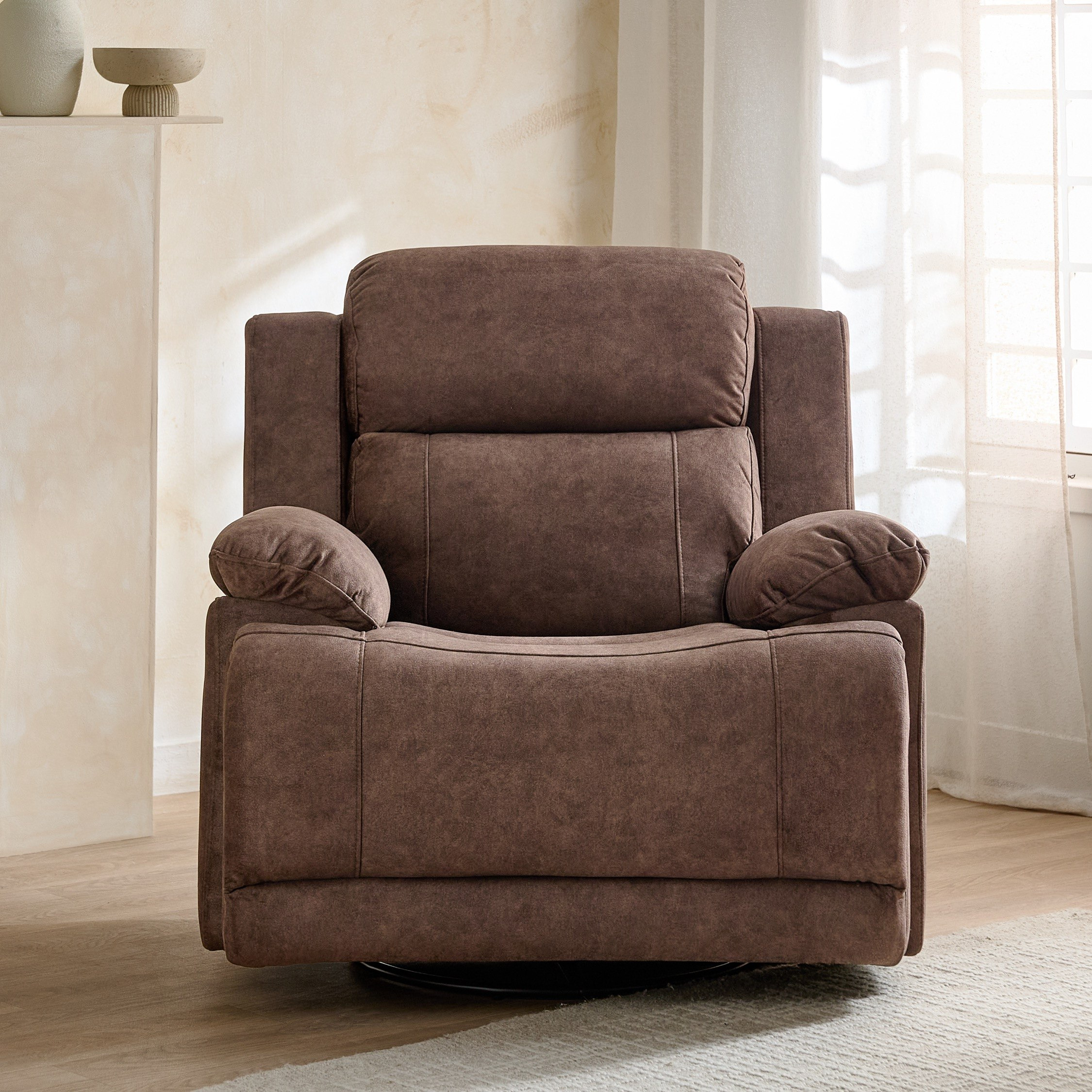Reva Fabric Dual Electric Armchair Recliner with Swivel and Glider-hbxfurniture-sofasandarmchairs-reclinersofas-image-5