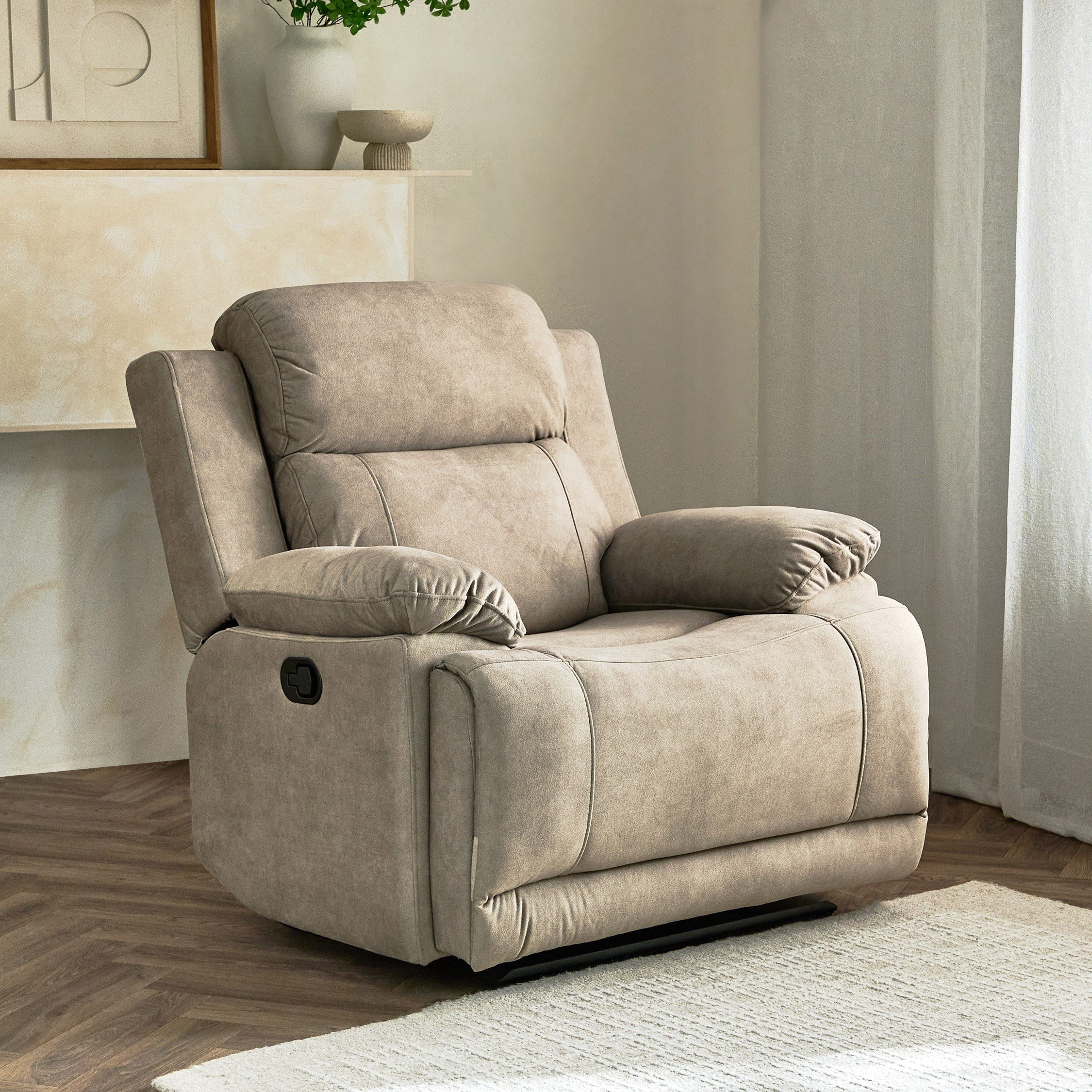 Reva Manual Fabric Armchair Recliner-hbxfurniture-sofasandarmchairs-reclinersofas-image-1