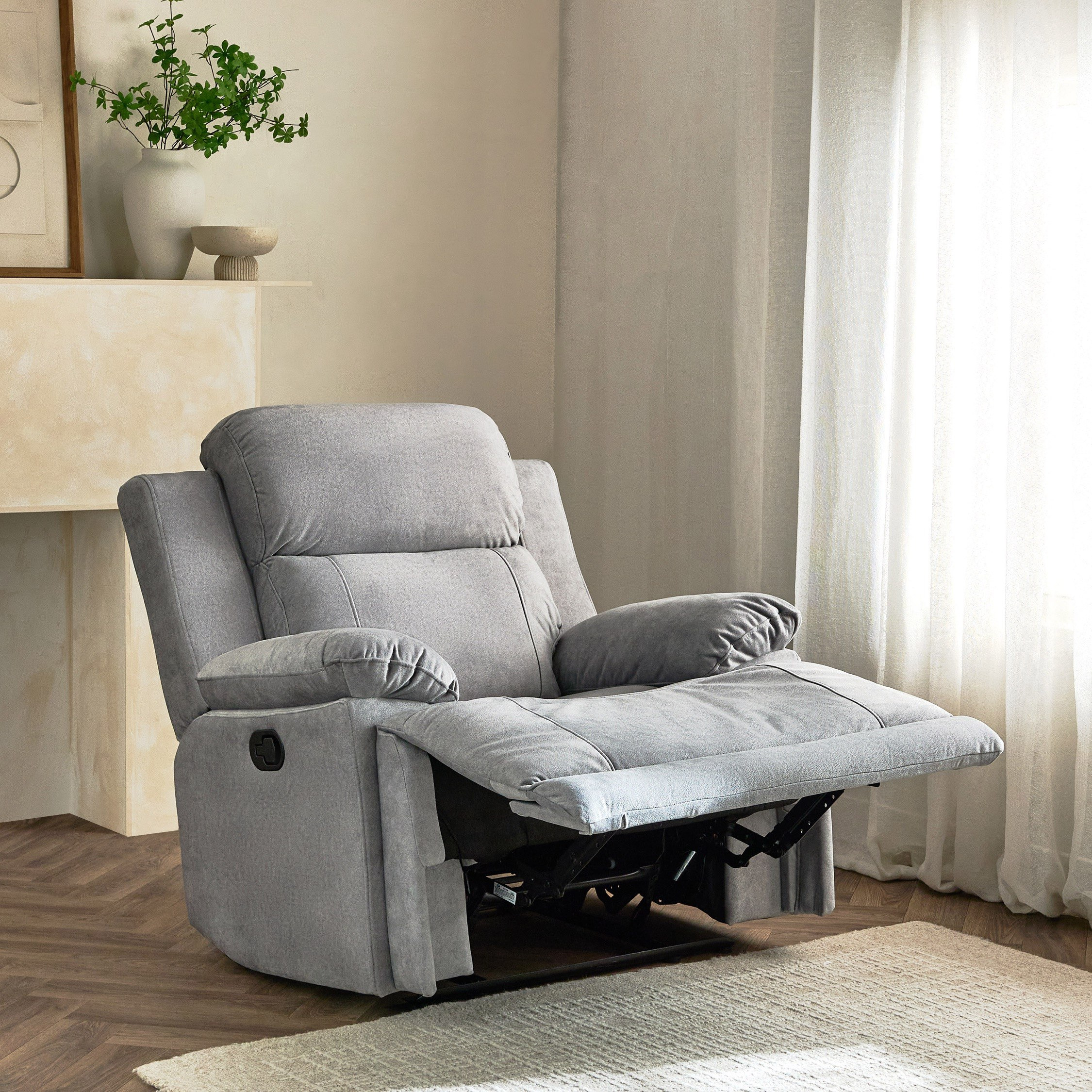 Reva Fabric Manual Armchair Recliner-hbxfurniture-sofasandarmchairs-reclinersofas-image-2
