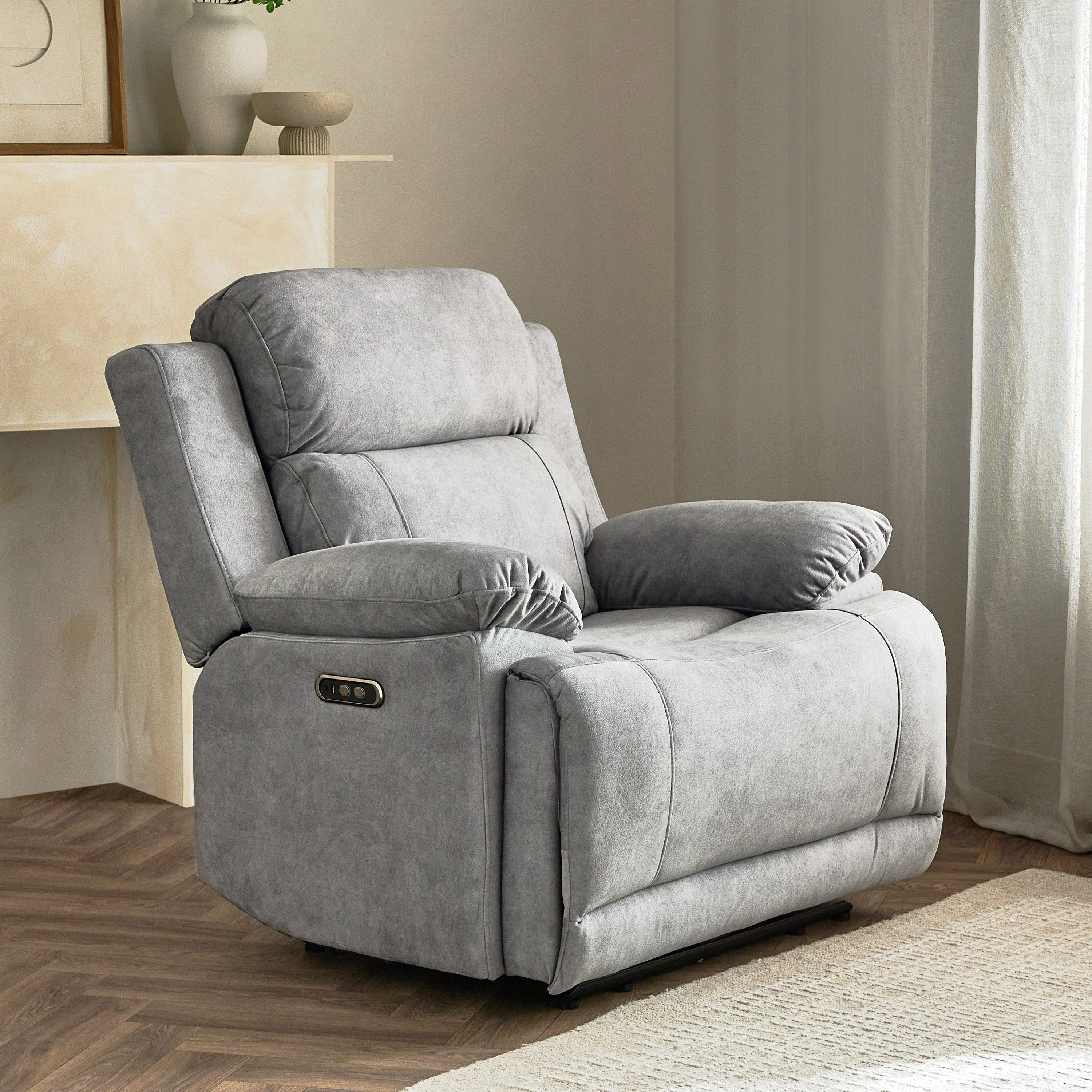 Reva Fabric Electric Power Recliner Armchair-hbxfurniture-sofasandarmchairs-reclinersofas-image-2