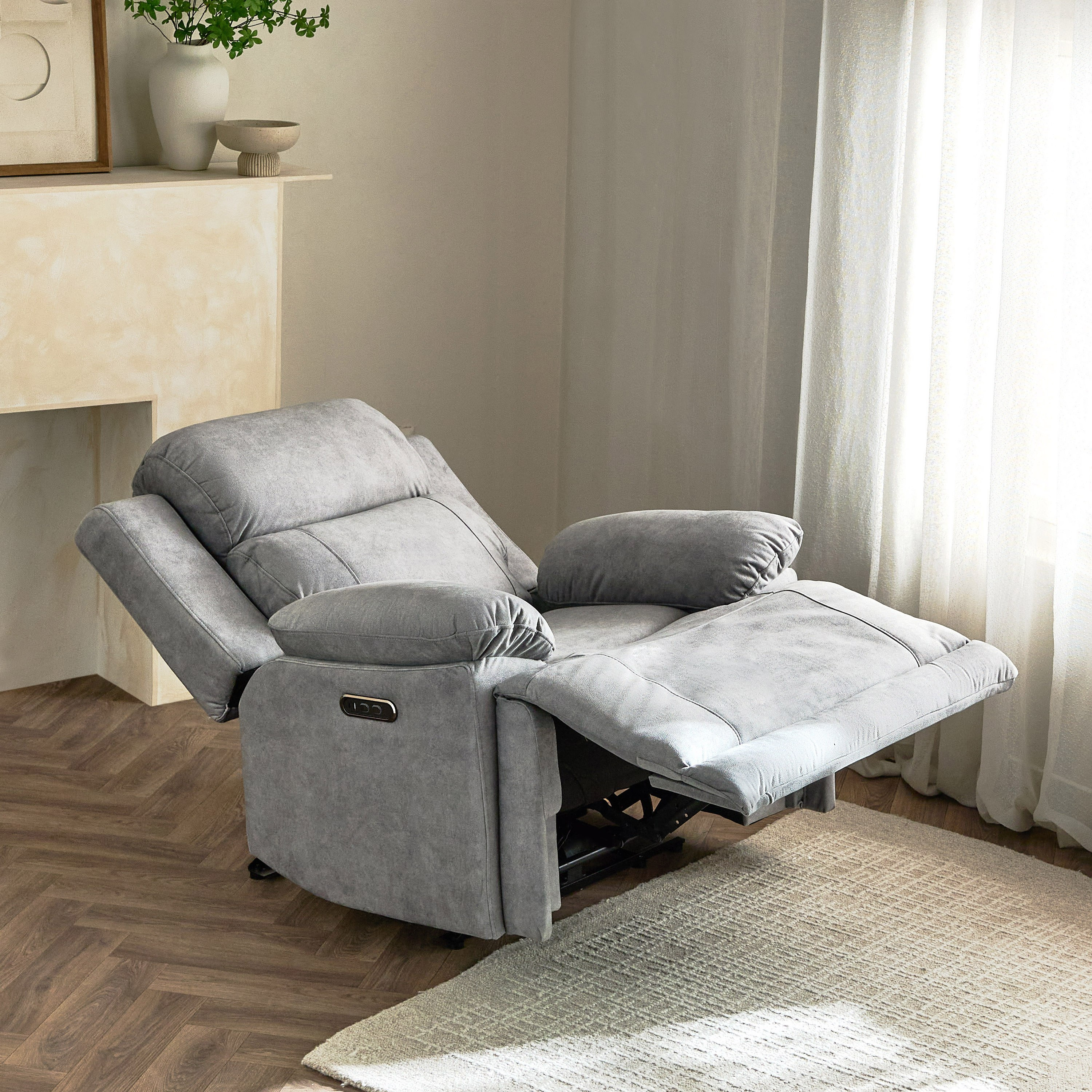 Reva Fabric Electric Power Recliner Armchair-hbxfurniture-sofasandarmchairs-reclinersofas-image-4