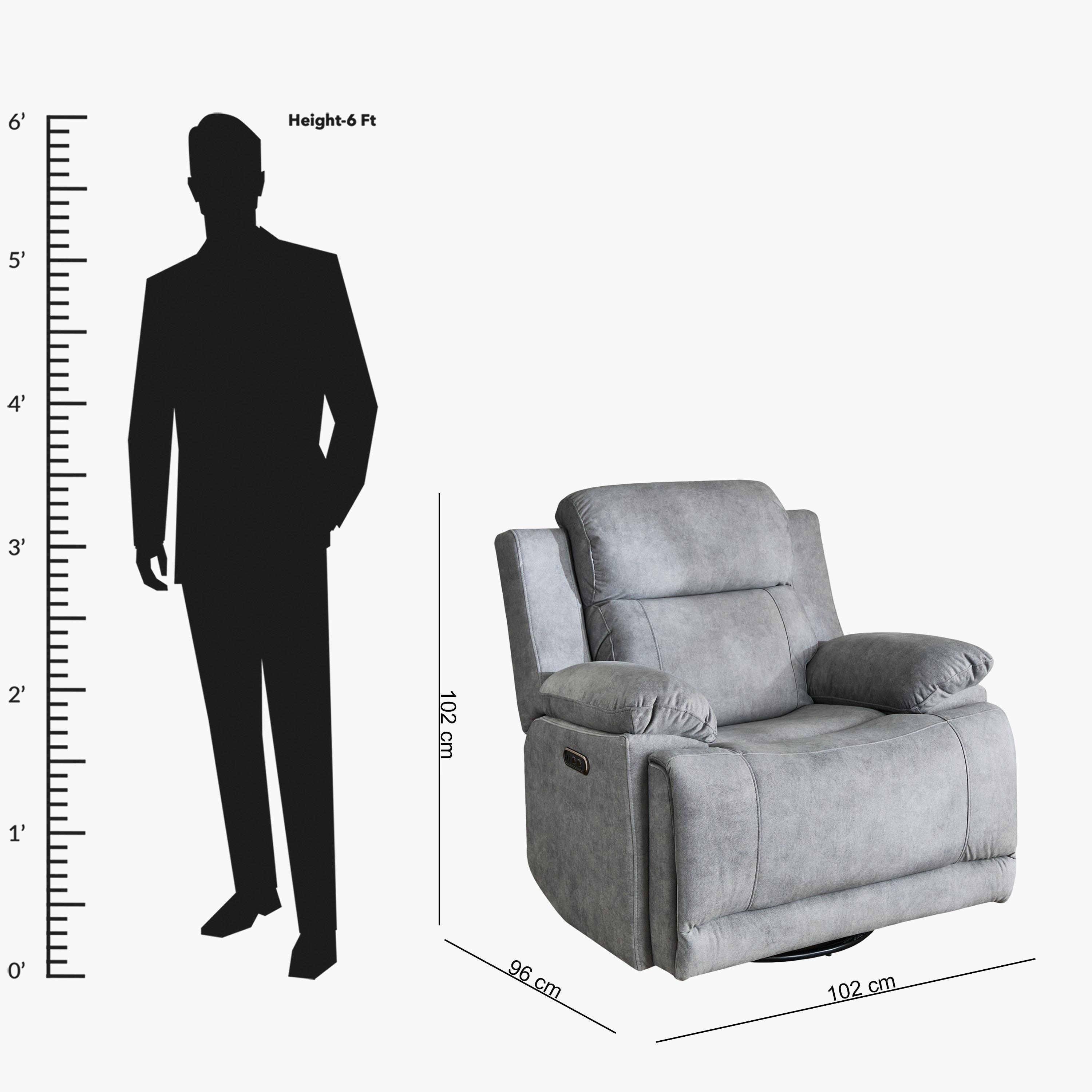 Reva Fabric Dual Electric Power Armchair Recliner with Swivel and Glider-hbxfurniture-sofasandarmchairs-reclinersofas-image-13