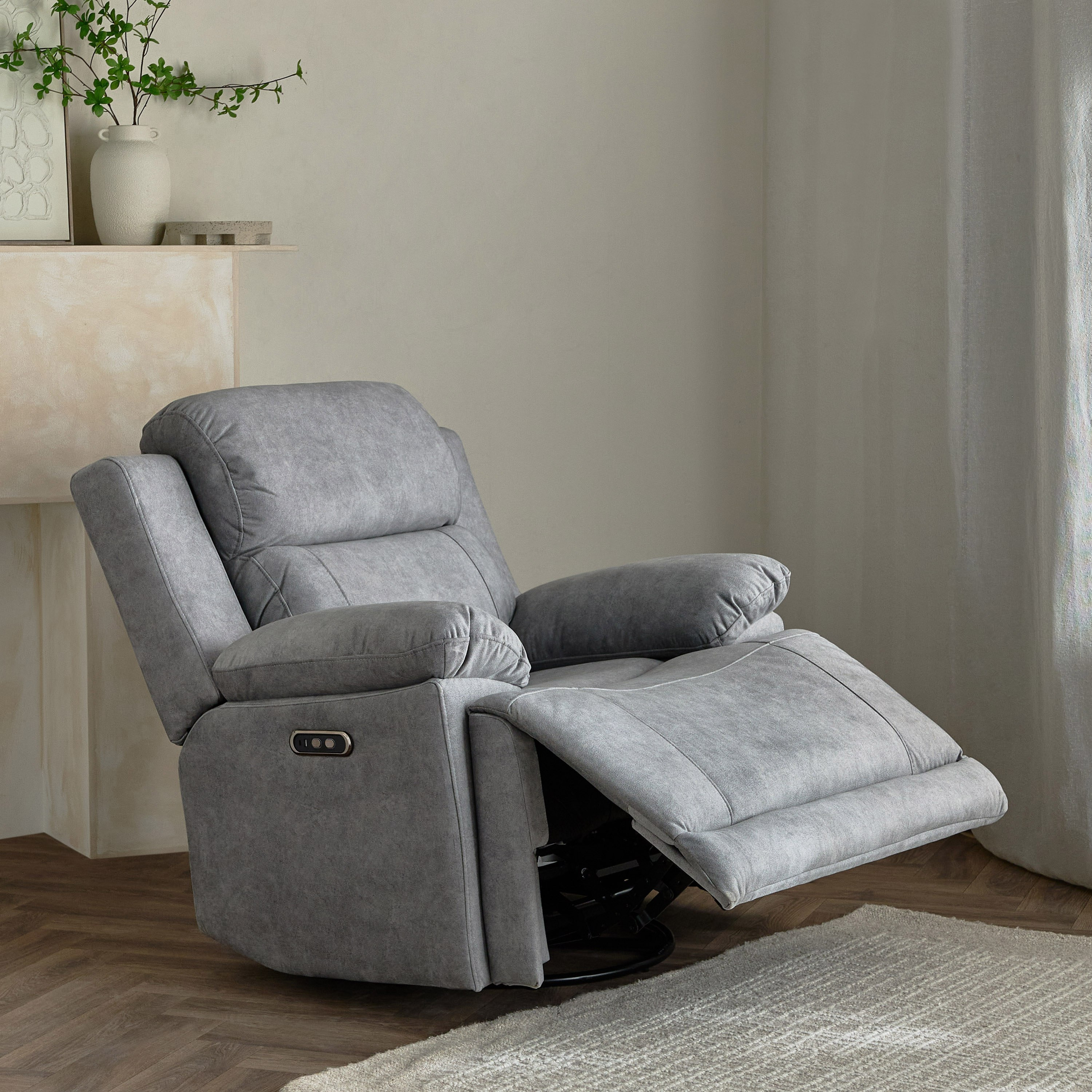 Reva Fabric Dual Electric Power Armchair Recliner with Swivel and Glider-hbxfurniture-sofasandarmchairs-reclinersofas-image-3