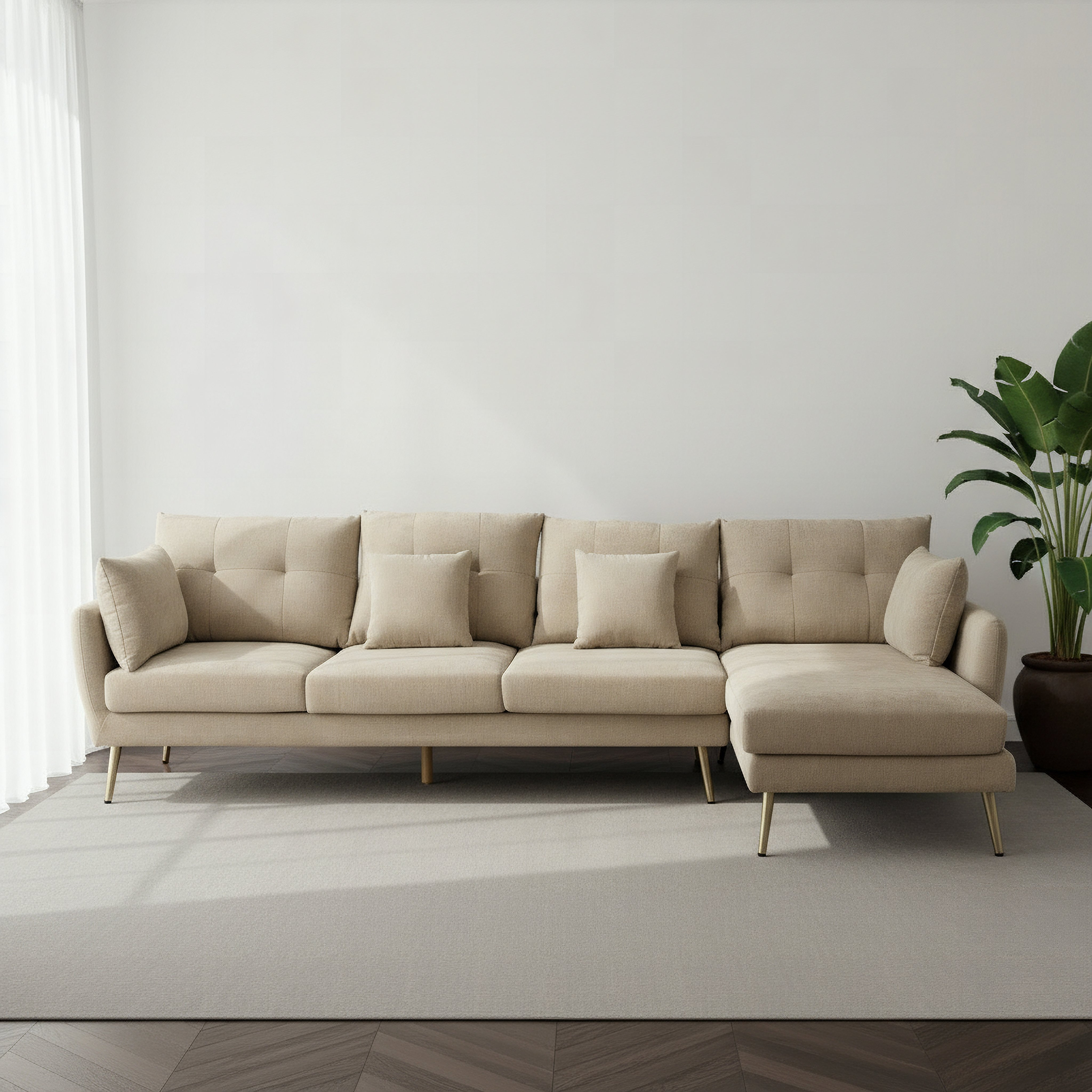 كنبة قماش ركنية يمين 5 مقاعد مع 4 وسادة من ويفير-hbxlivingroom-sofasandarmchairs-sofas-image-2