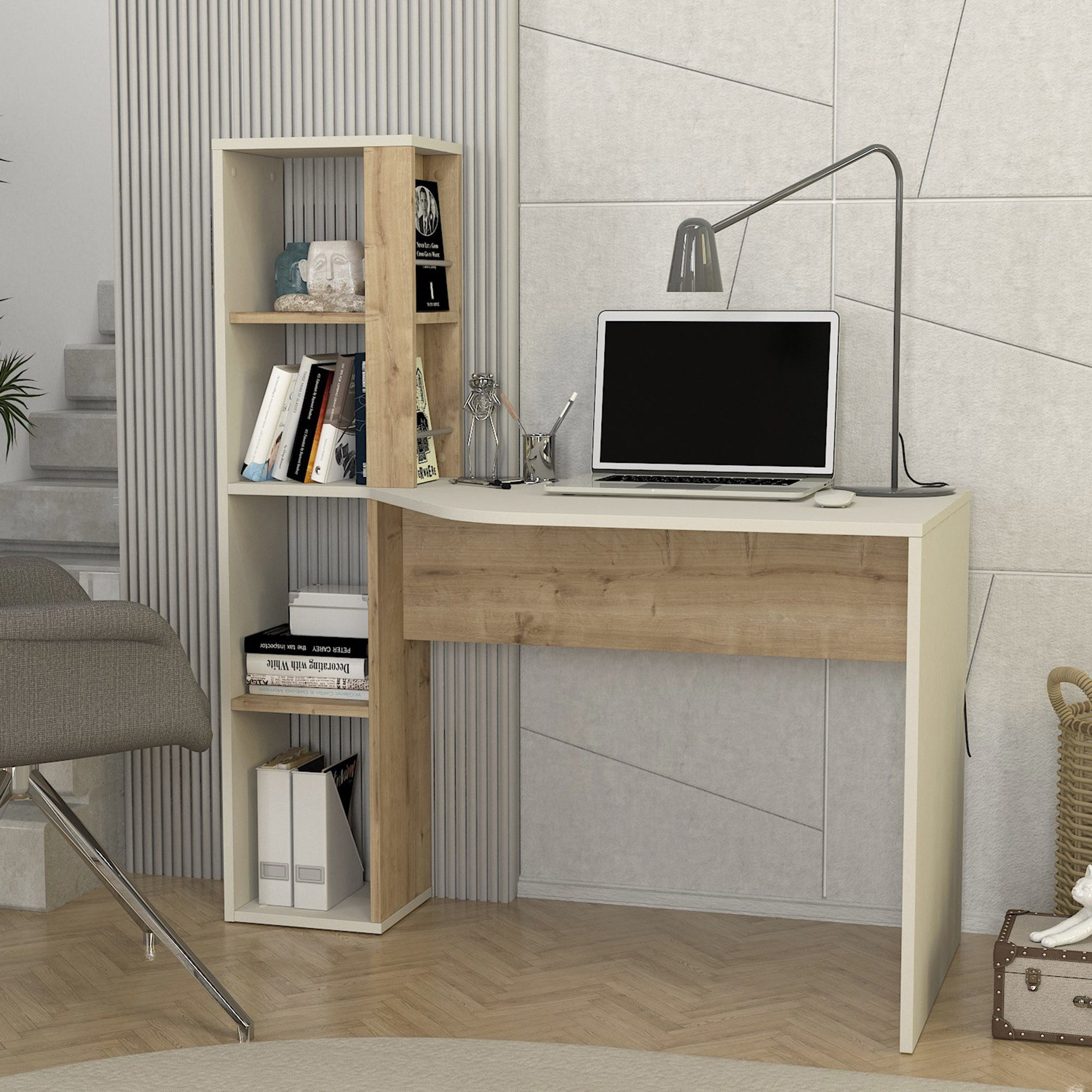 Modulix Ester Study Desk with Bookcase-hbxfurniture-office-desks-image-2