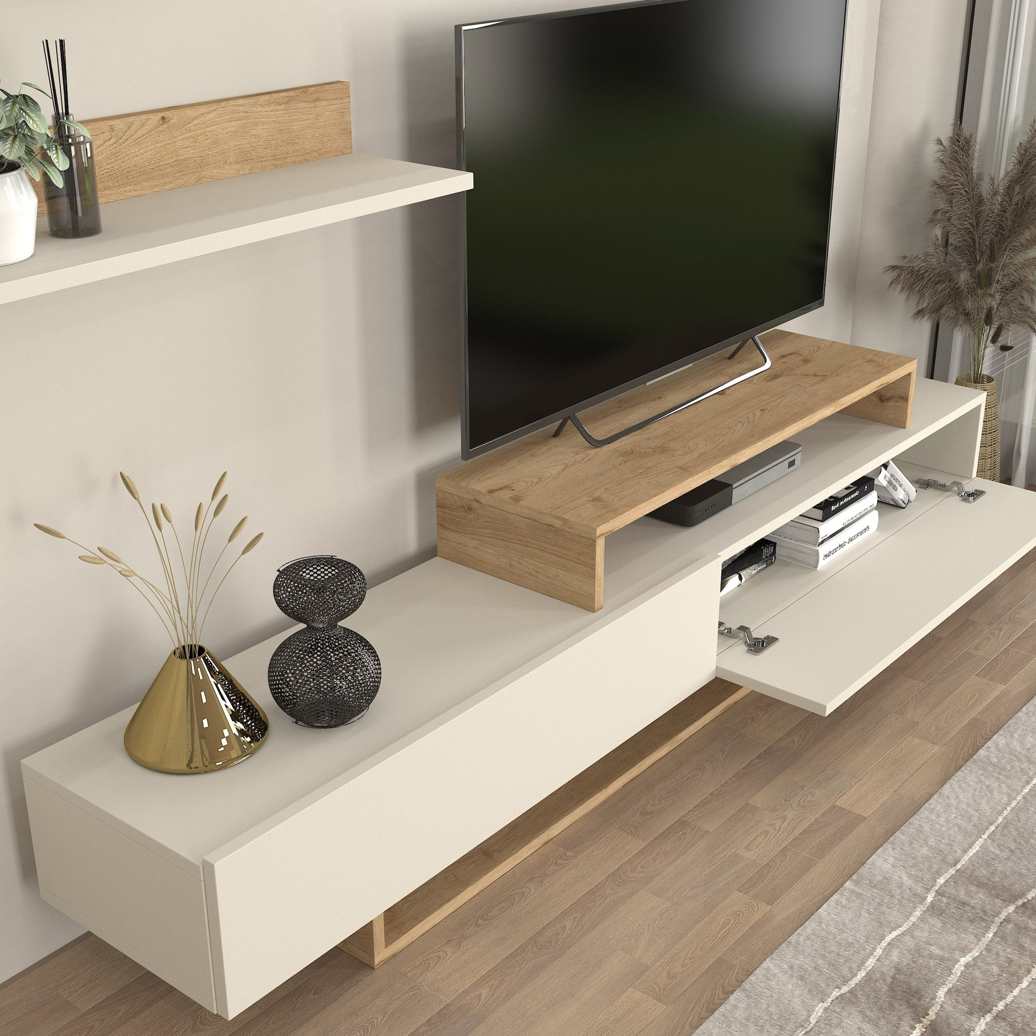 وحدة تلفزيون مع رفوف حائط للأجهزة حتى 49 بوصة بطول 1.8 متر من مودوليكس نيرفانا-hbxlivingroom-mediaunitsandstorage-tvunits-image-3