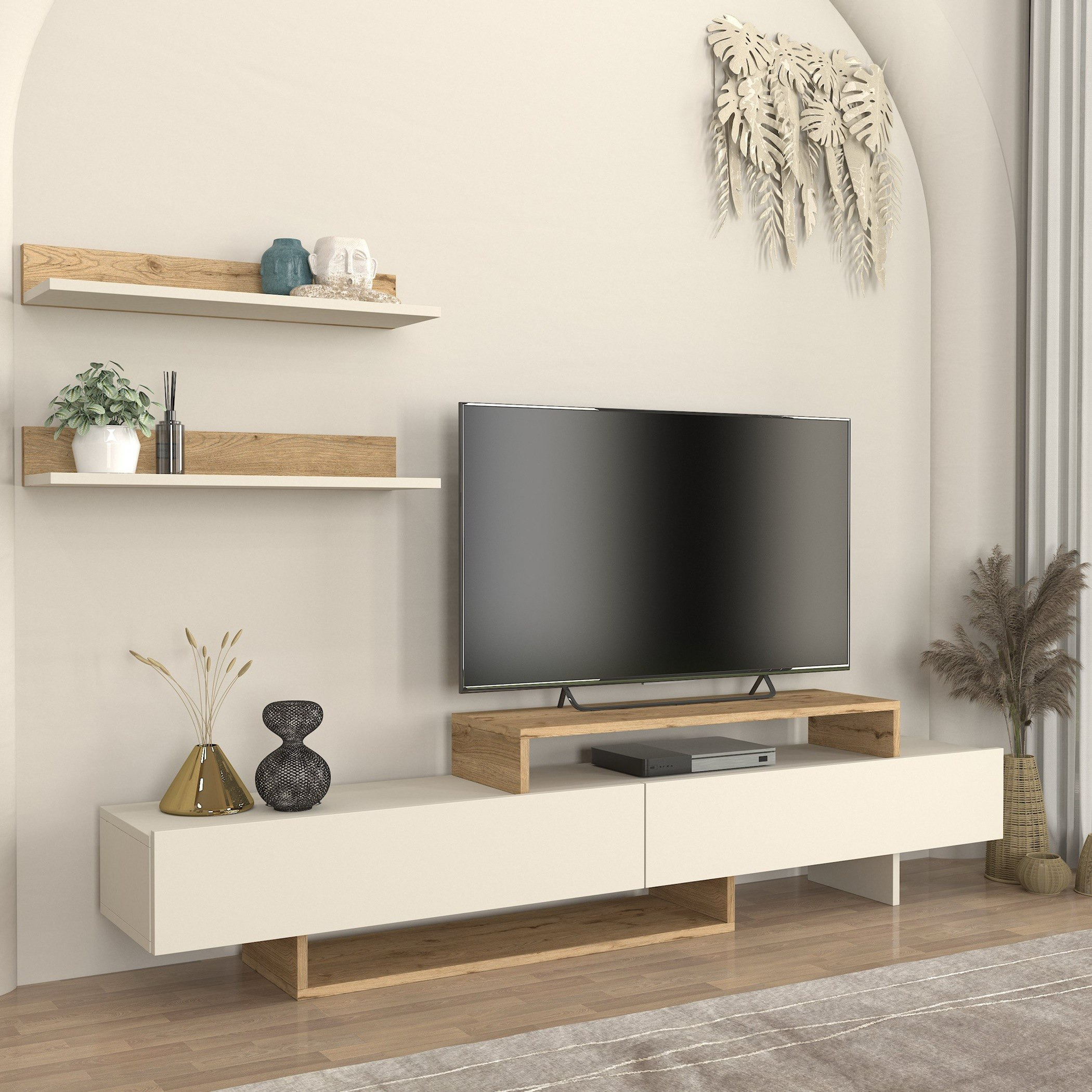 وحدة تلفزيون مع رفوف حائط للأجهزة حتى 49 بوصة بطول 1.8 متر من مودوليكس نيرفانا-hbxlivingroom-mediaunitsandstorage-tvunits-image-4