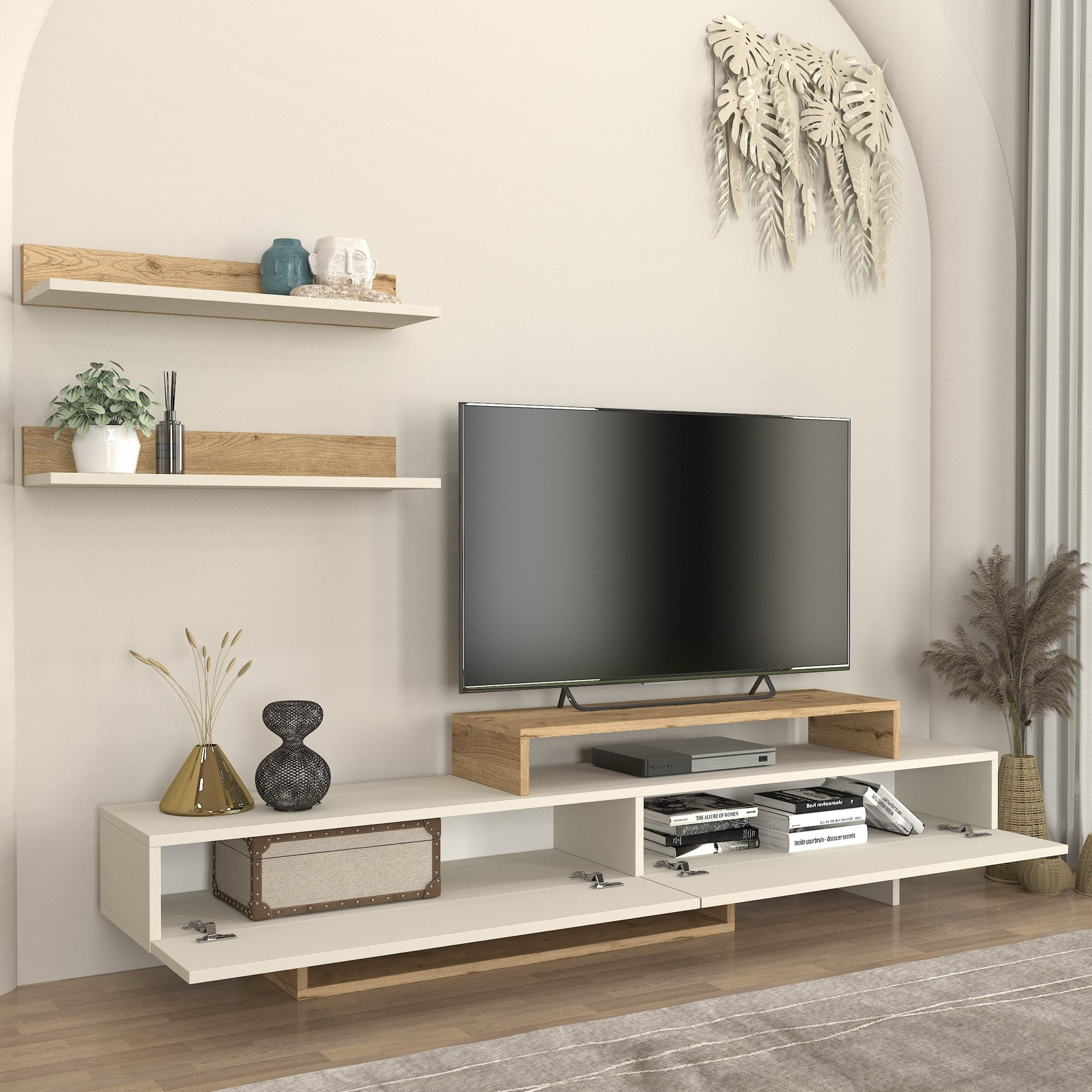 وحدة تلفزيون مع رفوف حائط للأجهزة حتى 49 بوصة بطول 1.8 متر من مودوليكس نيرفانا-hbxlivingroom-mediaunitsandstorage-tvunits-image-5