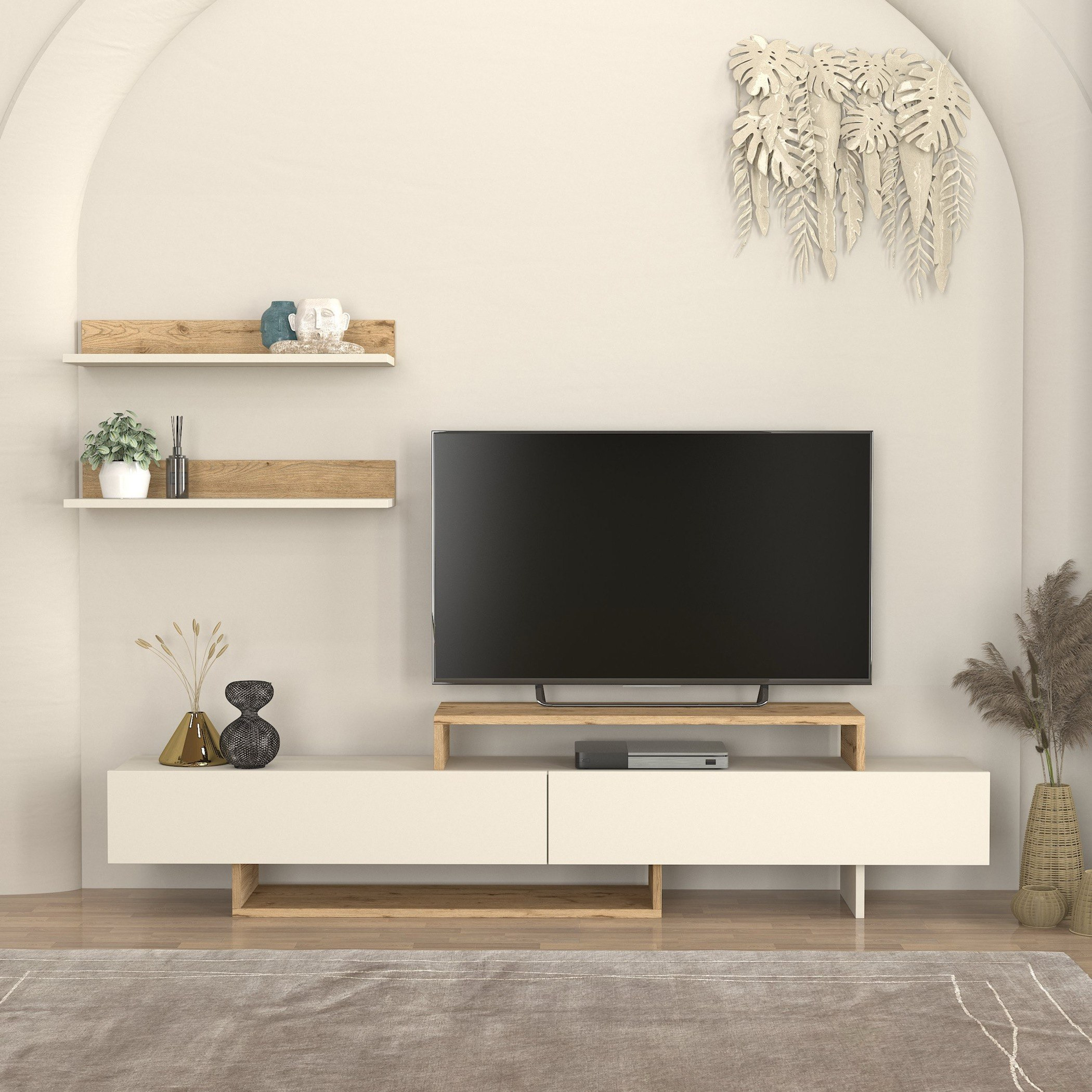وحدة تلفزيون مع رفوف حائط للأجهزة حتى 49 بوصة بطول 1.8 متر من مودوليكس نيرفانا-hbxlivingroom-mediaunitsandstorage-tvunits-image-6