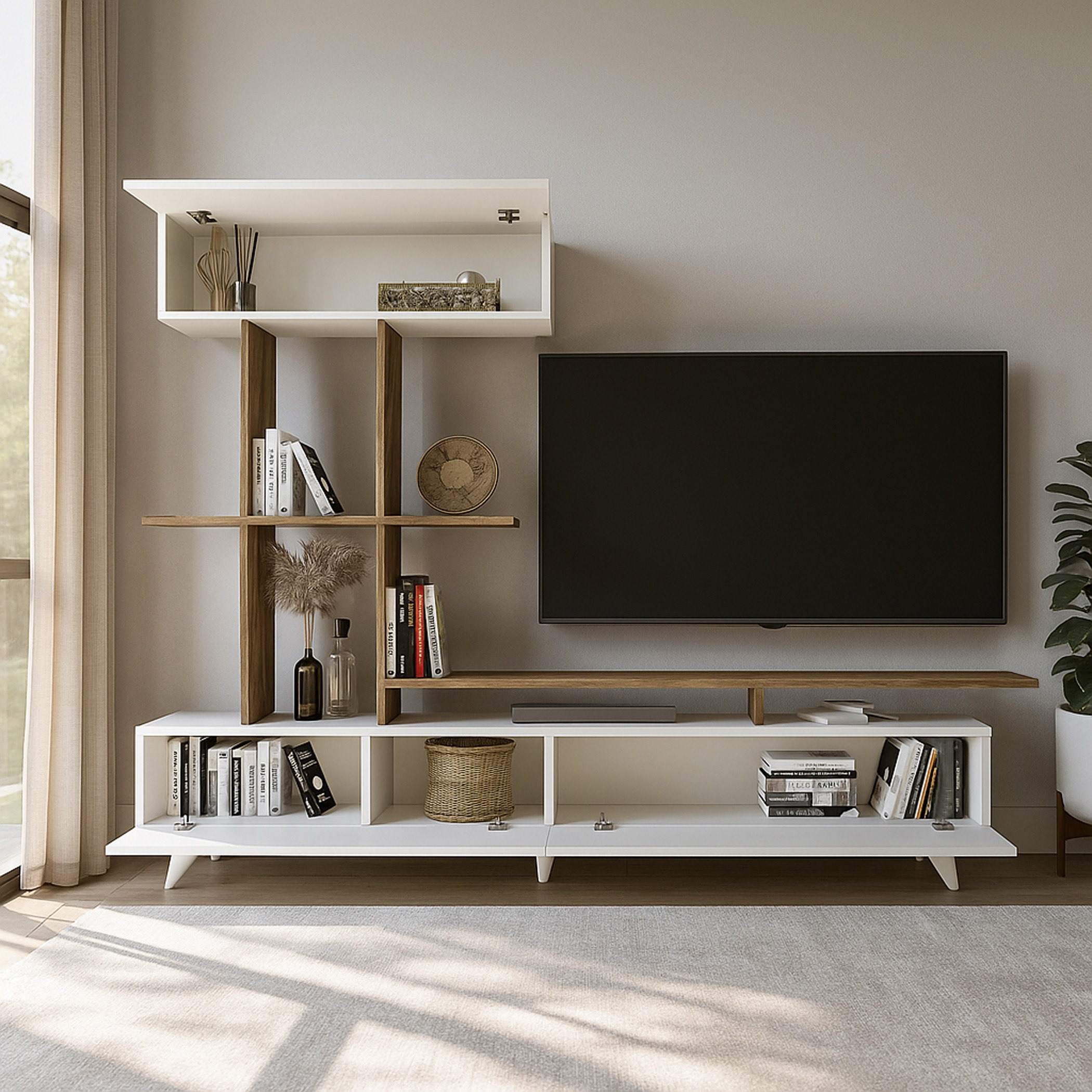 وحدة حائط 1.8 متر للأجهزة حتى 49 بوصة كانفاس من موديوليكس-hbxlivingroom-mediaunitsandstorage-wallunits-image-2