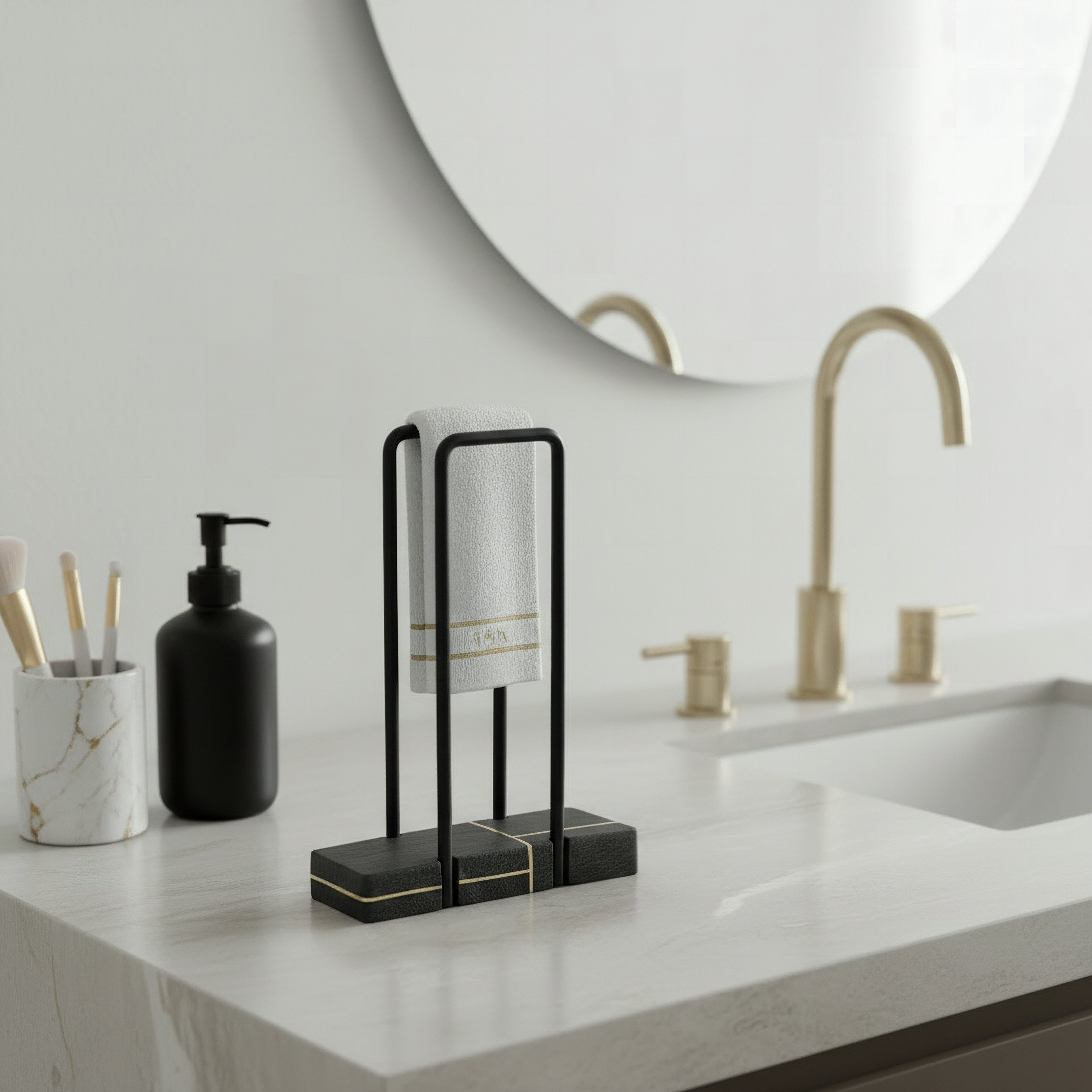 Luxe Resin Towel Holder - 18x7.6x24.5 cm-hbxdecorandfurnishings-bathroomaccessories-bathroomsets-image-4