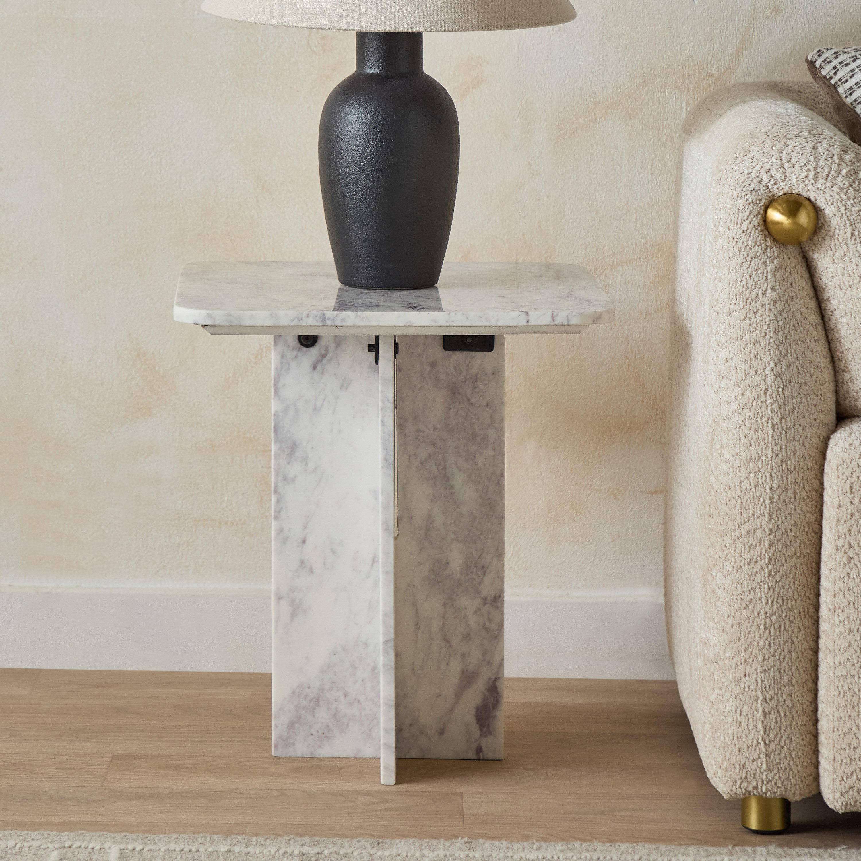 Vendra Sands Genuine Marble End Table-hbxfurniture-livingroom-endtables-image-1