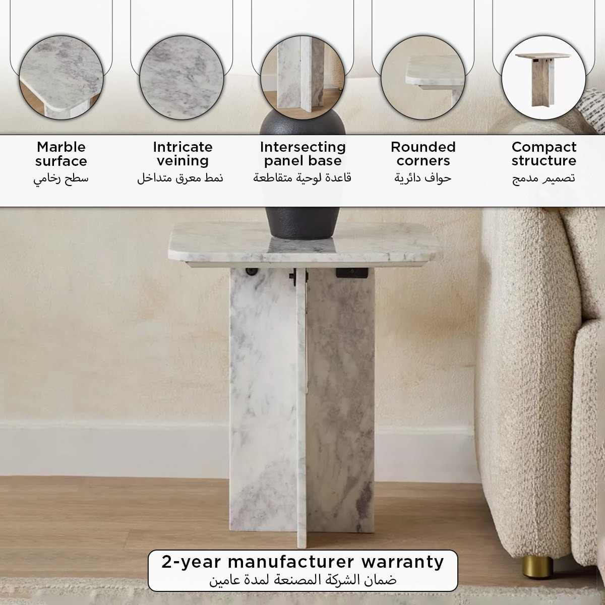 Vendra Sands Genuine Marble End Table-hbxfurniture-livingroom-endtables-image-8