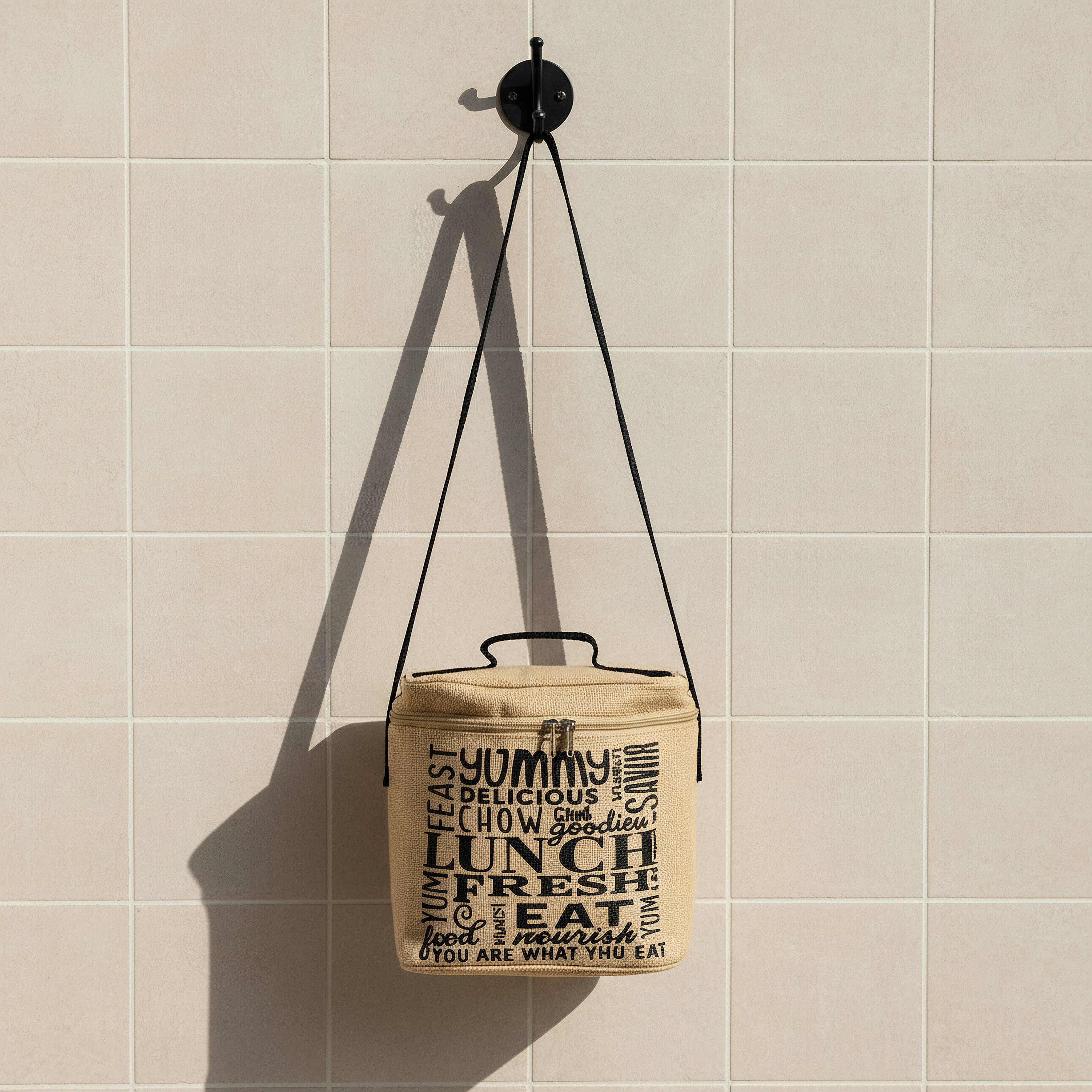 Jute Insulated Lunch Bag - 22x15 cm-hbxhomeware-hbxkitchen-image-1