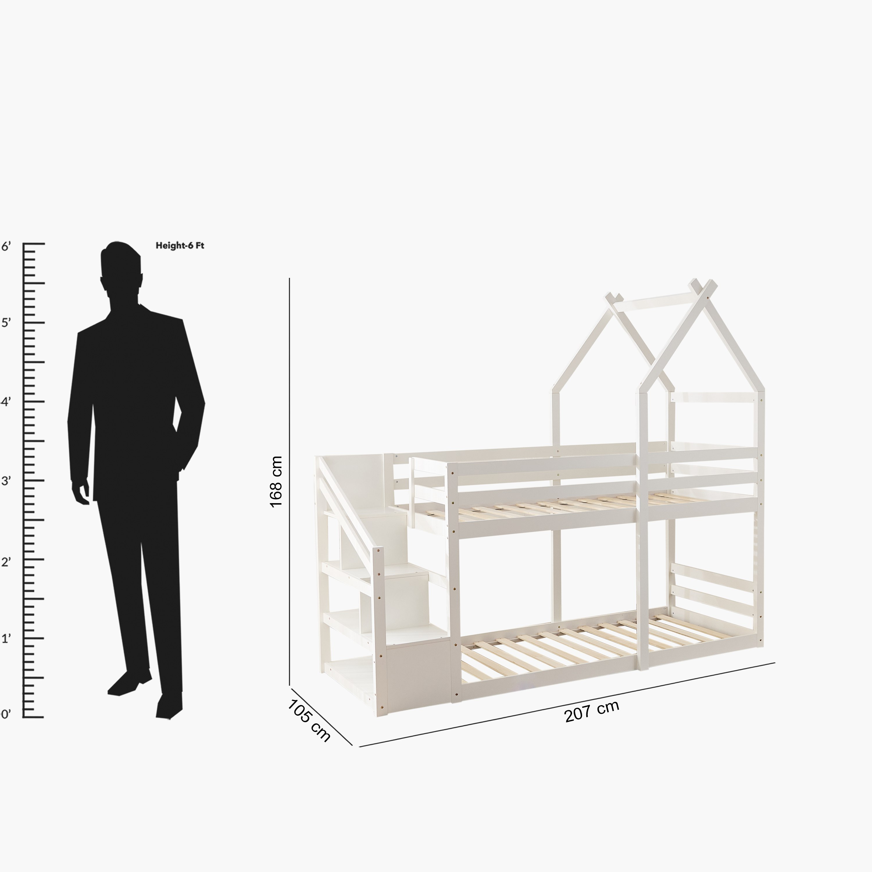 Stova Vanilla Step Single Bunk Bed with Storage - 90x200 cm-hbxkidsandyouth-bedsandbedsets-bunkbeds-single-image-11