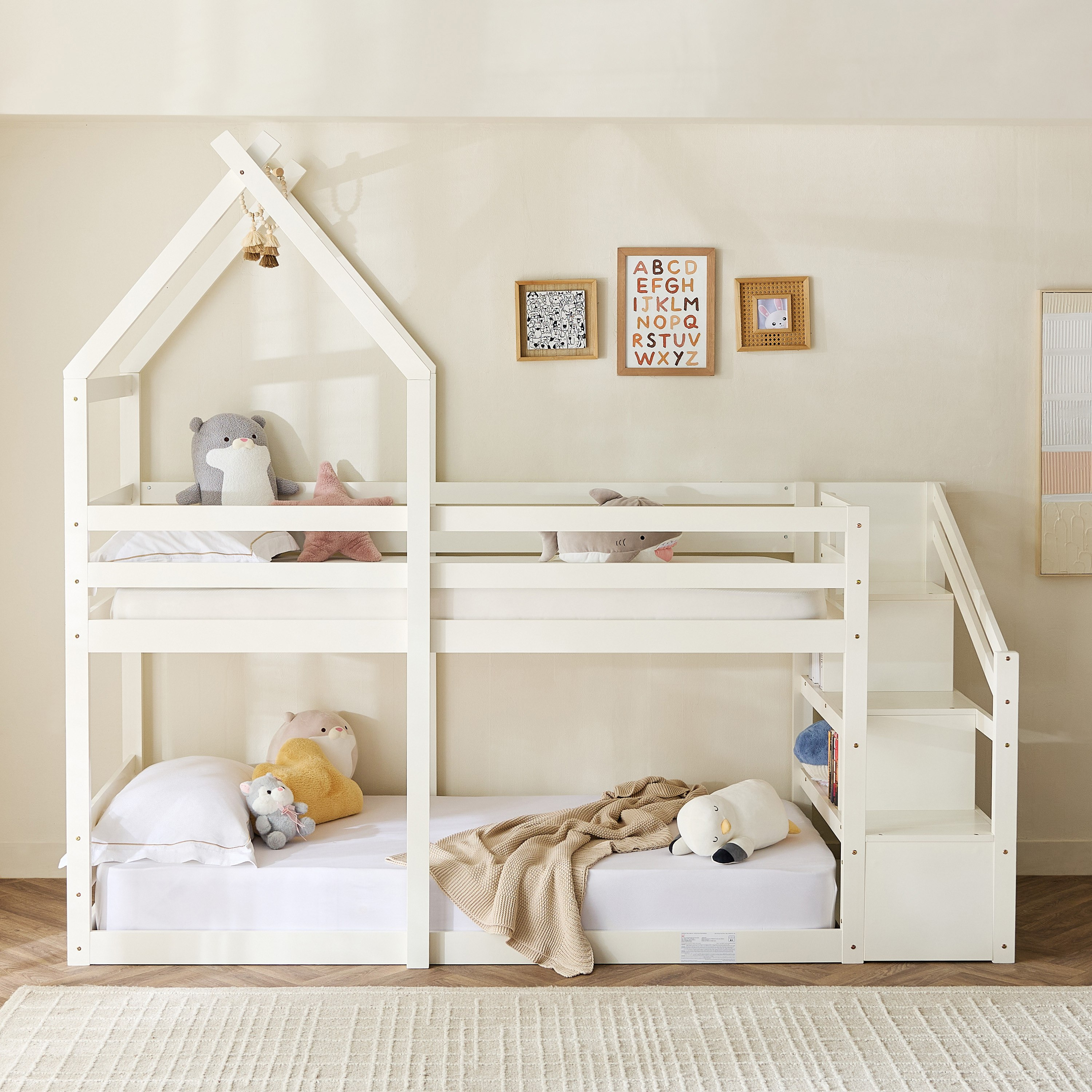 Stova Vanilla Step Single Bunk Bed with Storage - 90x200 cm-hbxkidsandyouth-bedsandbedsets-bunkbeds-single-image-2