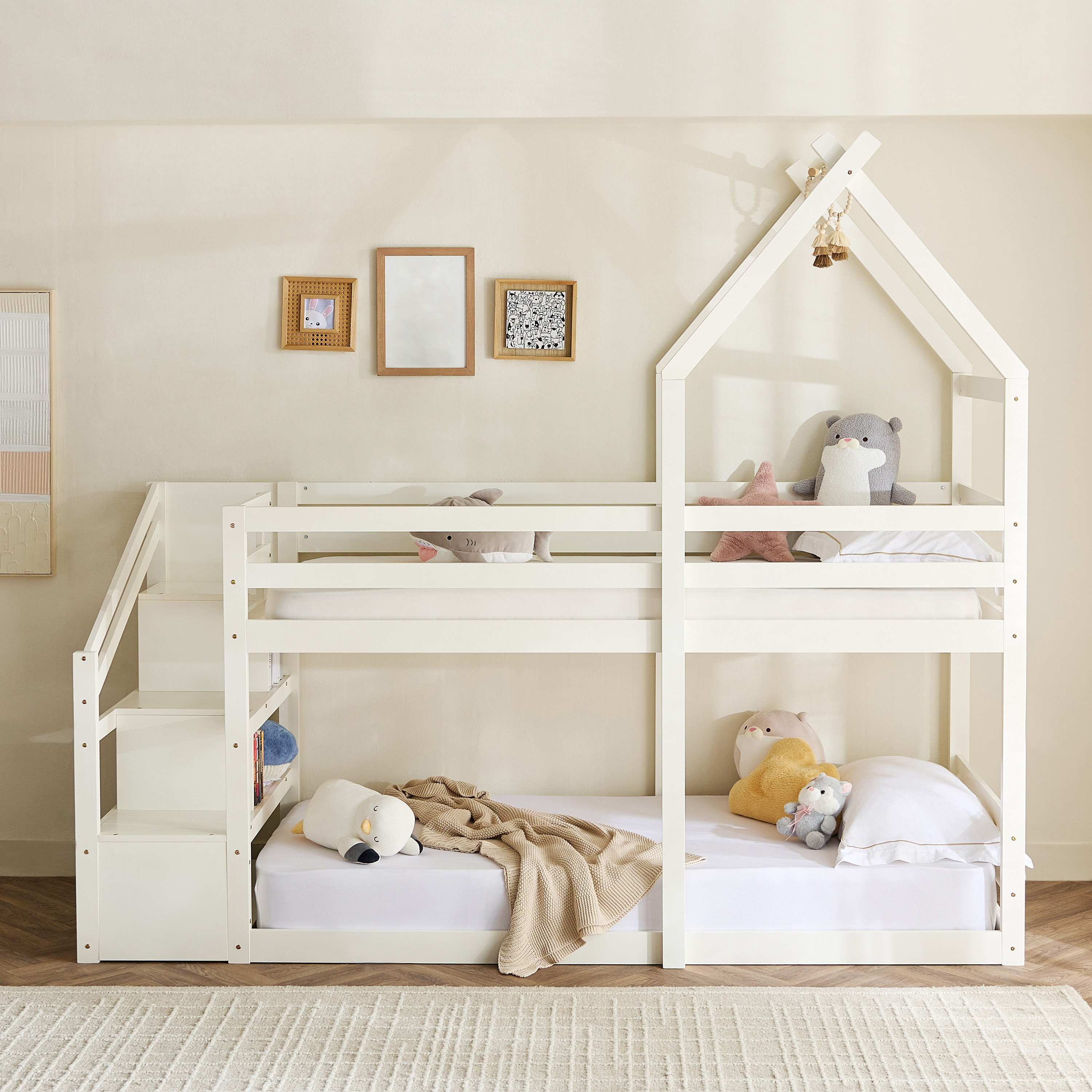 Stova Vanilla Step Single Bunk Bed with Storage - 90x200 cm-hbxkidsandyouth-bedsandbedsets-bunkbeds-single-image-4