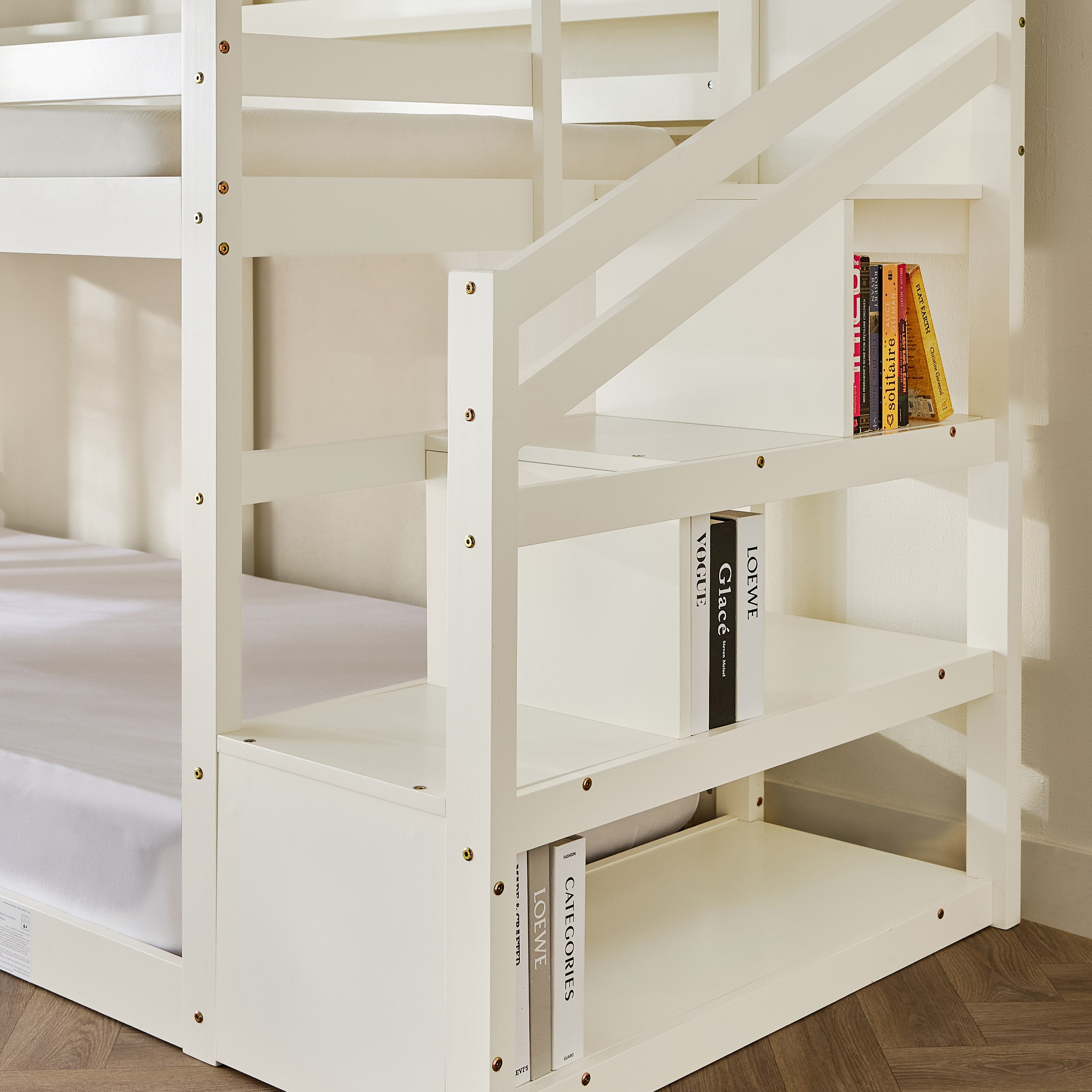 Stova Vanilla Step Single Bunk Bed with Storage - 90x200 cm-hbxkidsandyouth-bedsandbedsets-bunkbeds-single-image-7