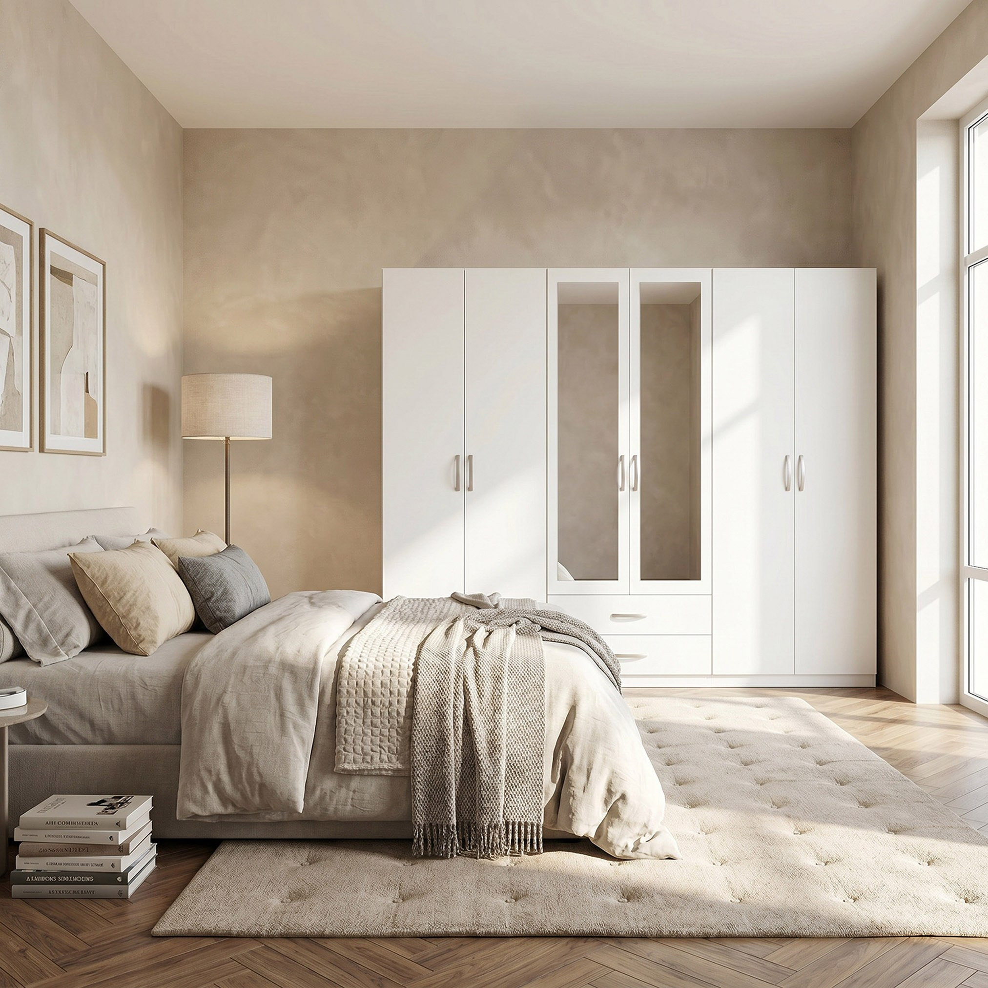 Kulltorp Plus 6-Door Wardrobe with 2 Drawers and Mirrors-hbxfurniture-wardrobes-image-6