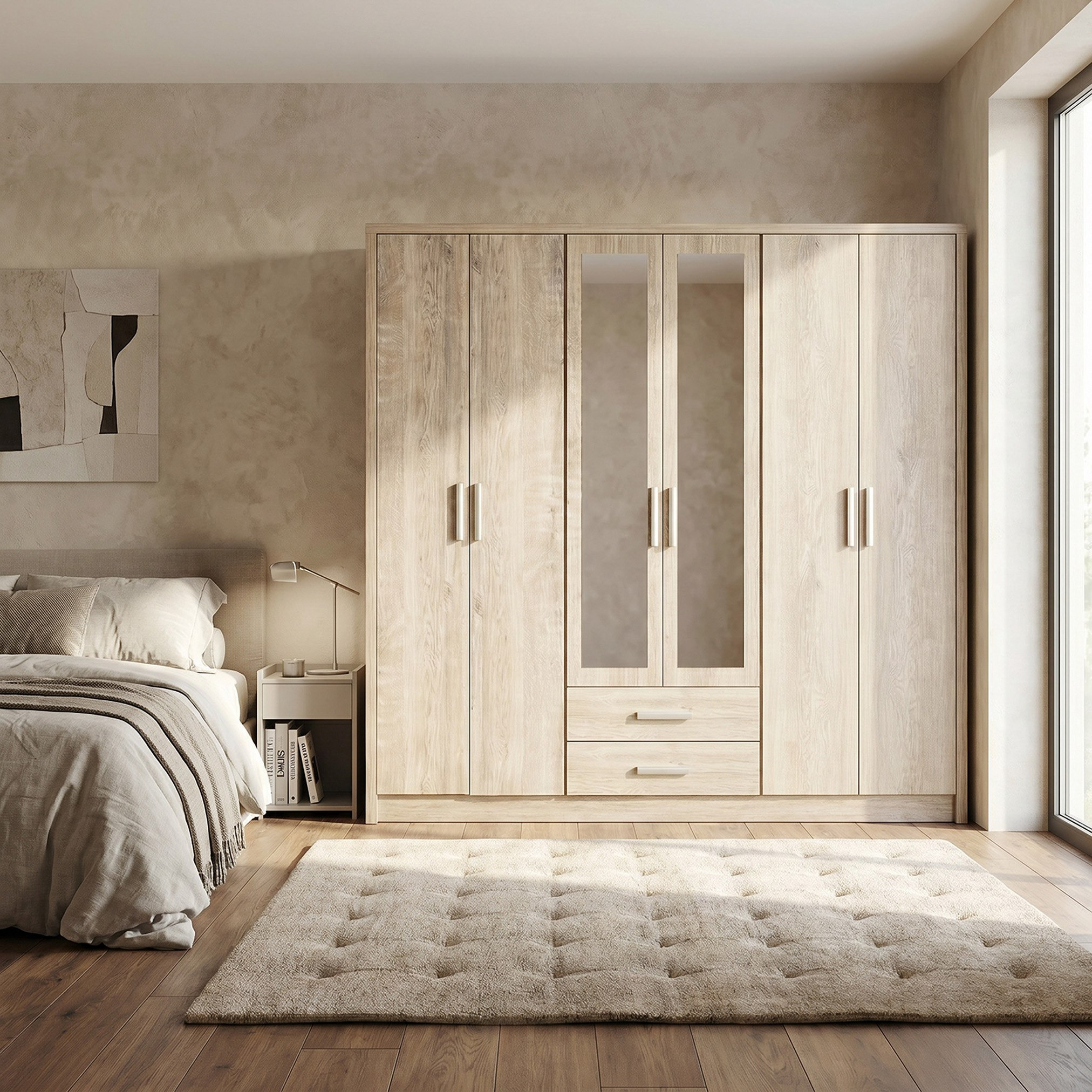 Curvy NXT 6-Door Wardrobe with 2 Drawers-hbxfurniture-wardrobes-image-7
