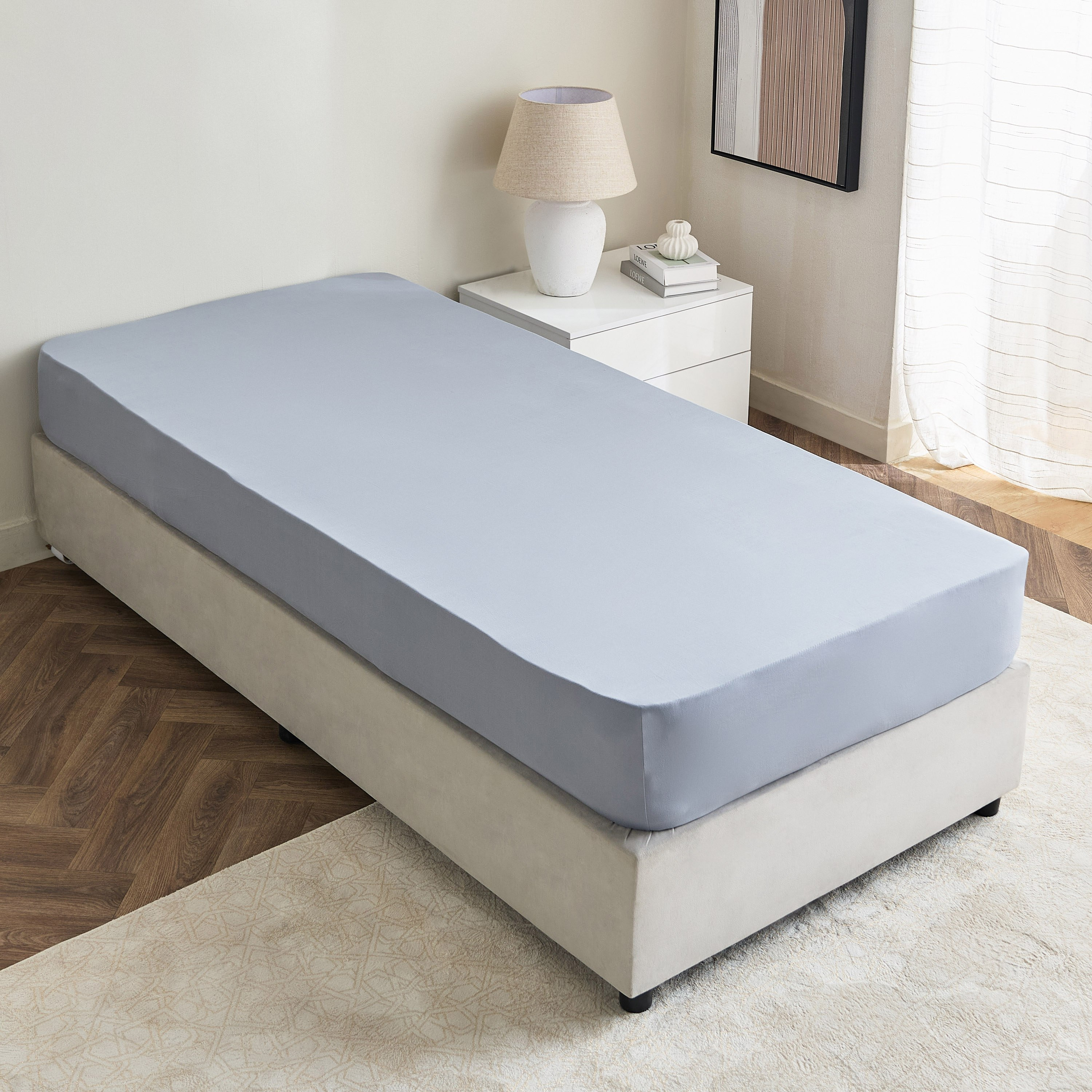 Ferum Microfiber Single Fitted Sheet - 90x200+36 cm-hbxhomeware-bedding-fittedsheets-image-2
