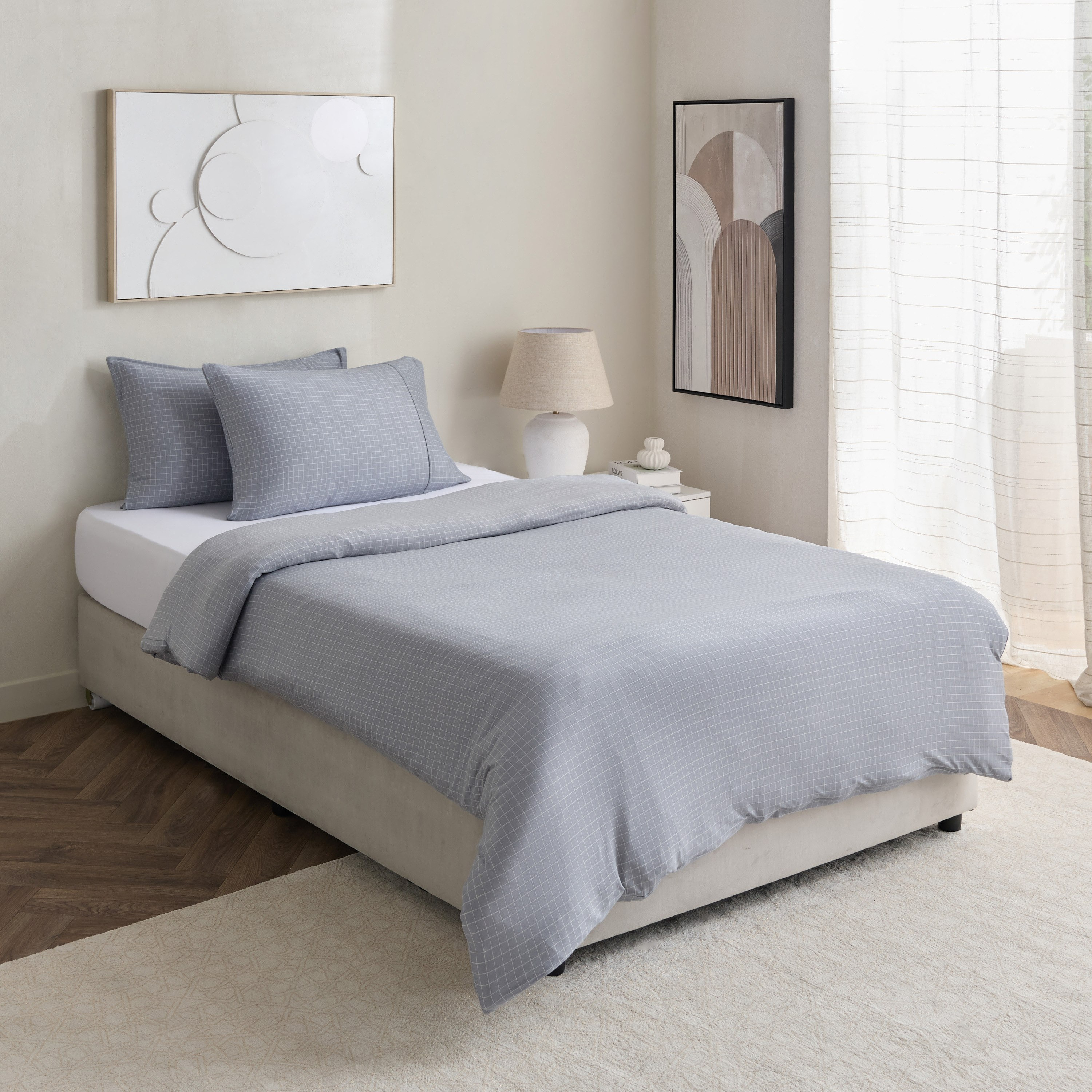 Ferum 3-Piece Microfiber Stripe Twin Duvet Quilt Cover Set - 150x220 cm-hbxhomeware-hbxdecorandfurnishings-image-8
