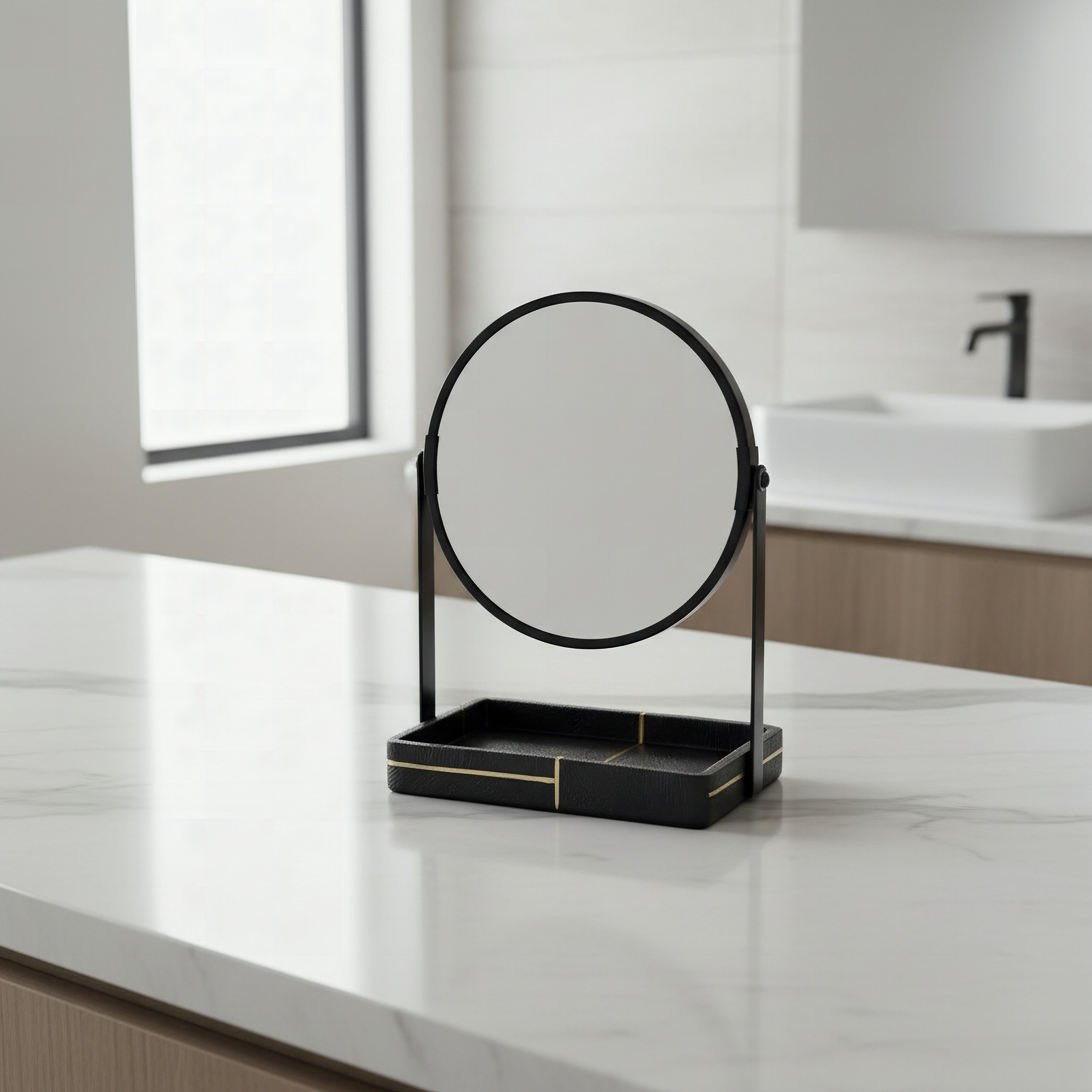 Luxe Resin Table Mirror - 28x12x25.5 cm-hbxdecorandfurnishings-bathroomaccessories-bathroomsets-image-1